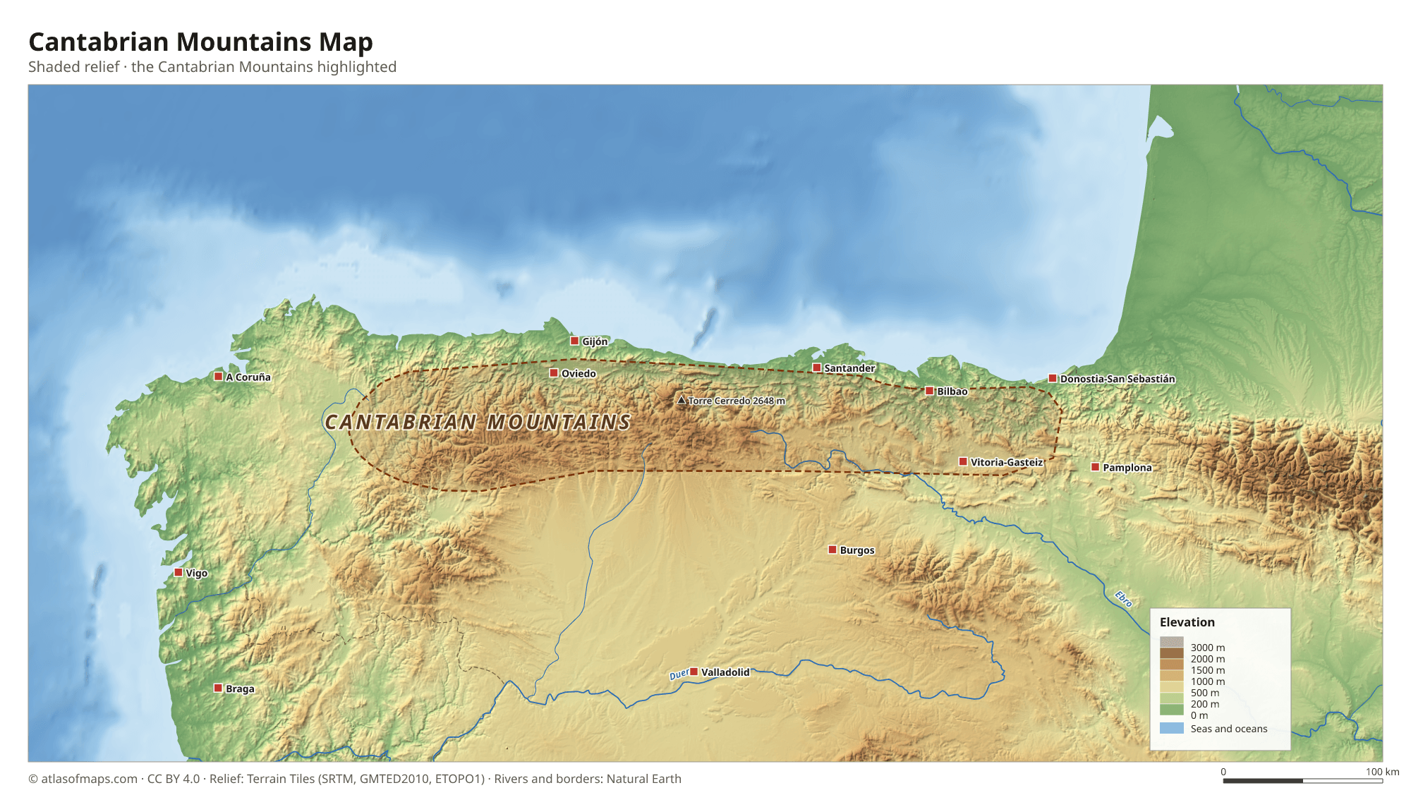 Cantabrian Mountains Map