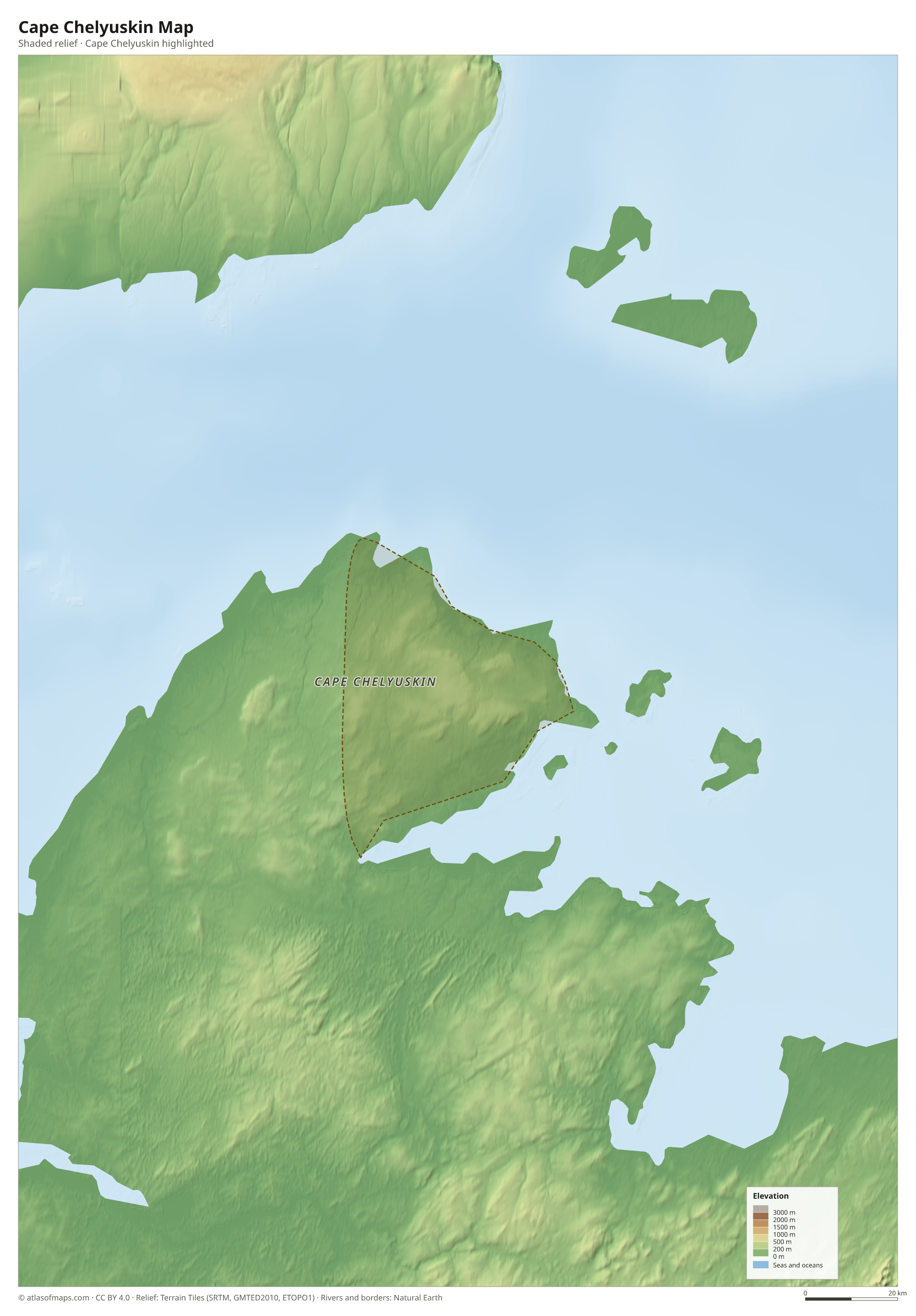 Cape Chelyuskin Map
