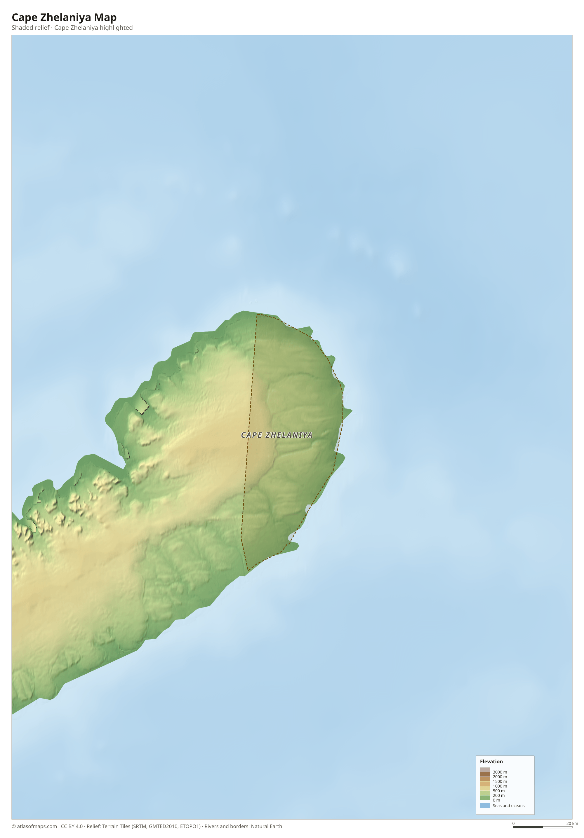 Cape Zhelaniya Map