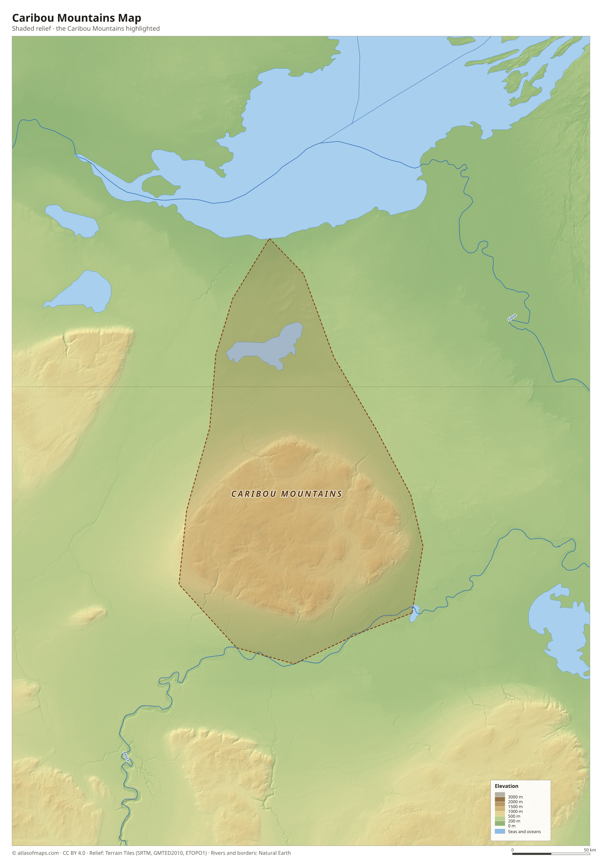 Caribou Mountains Map