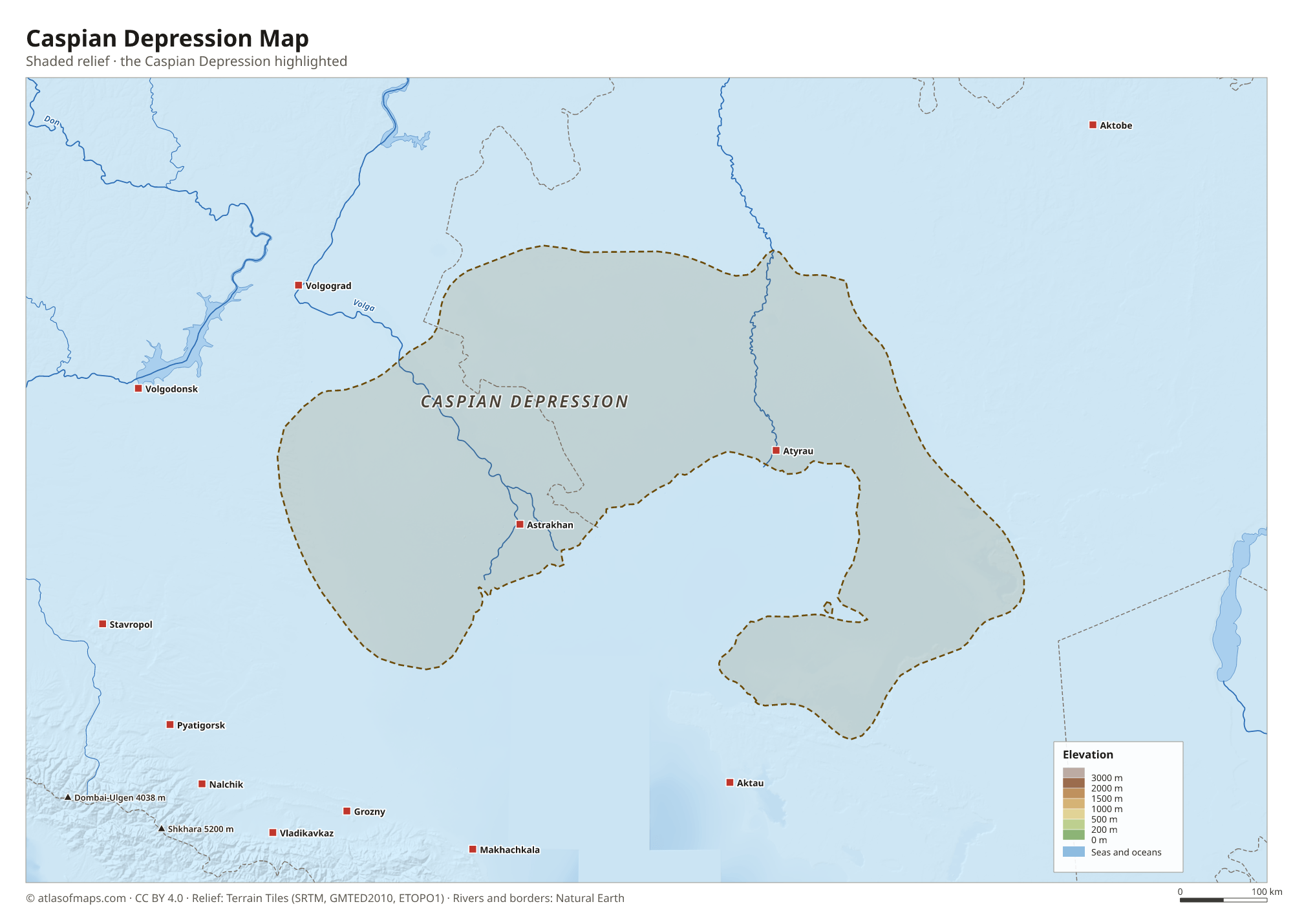Caspian Depression Map