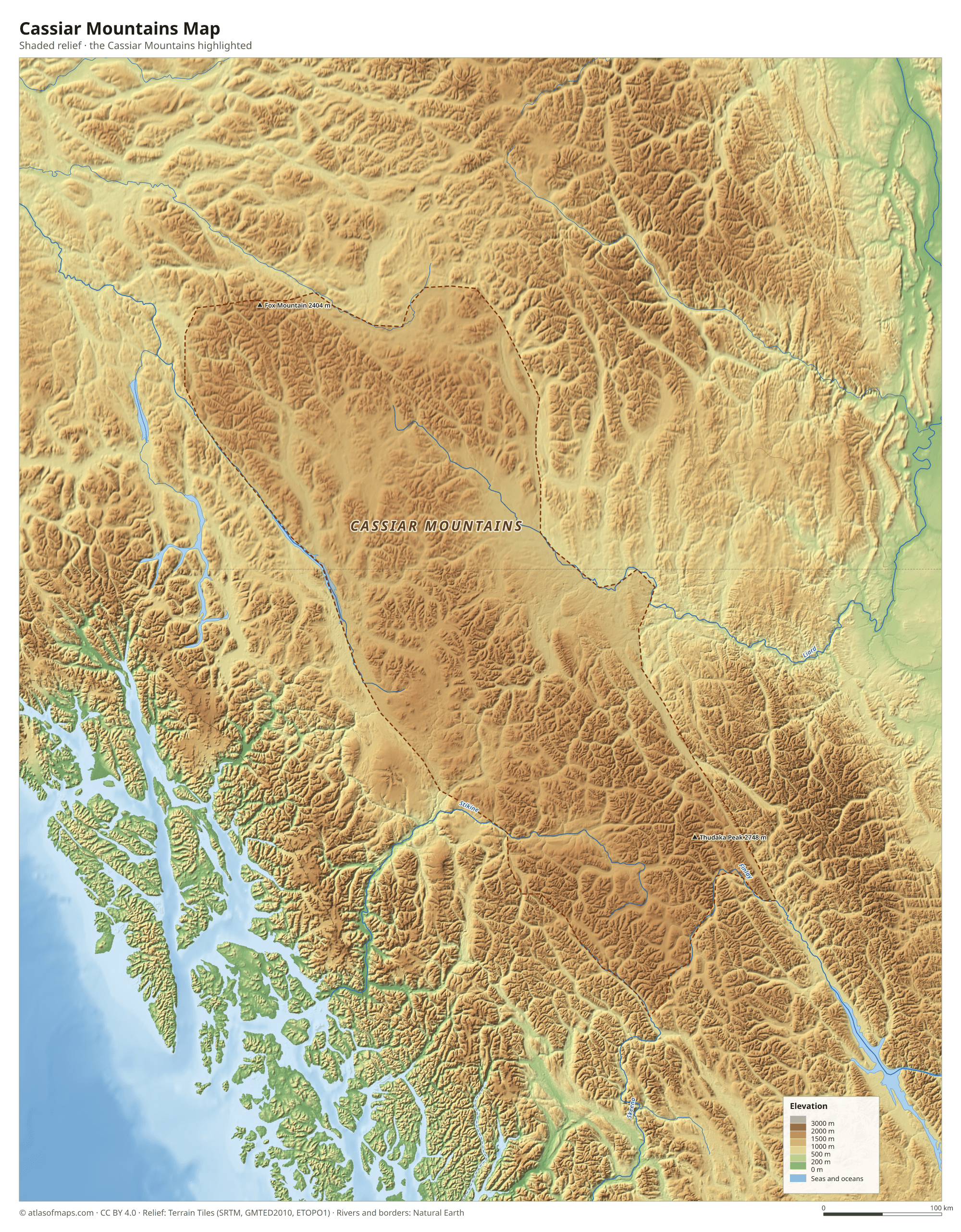 Cassiar Mountains Map