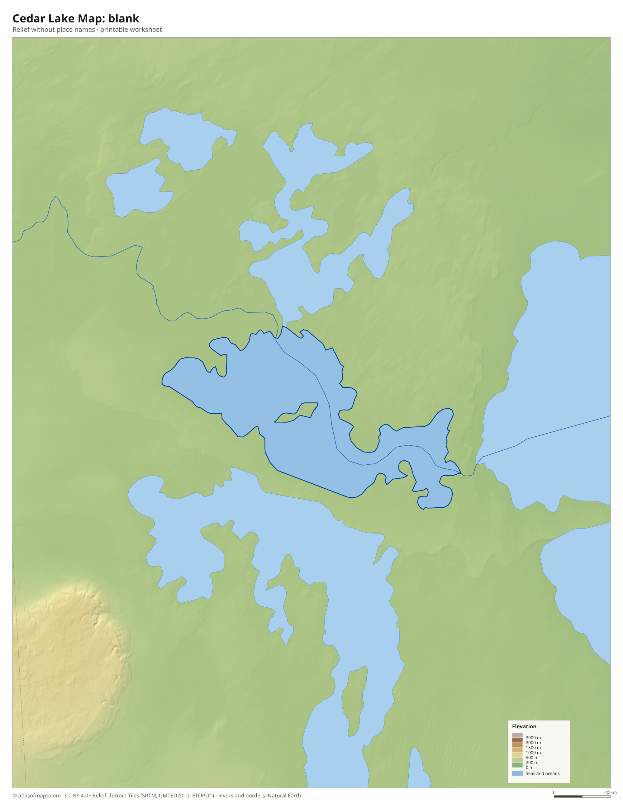 Cedar Lake Map without names