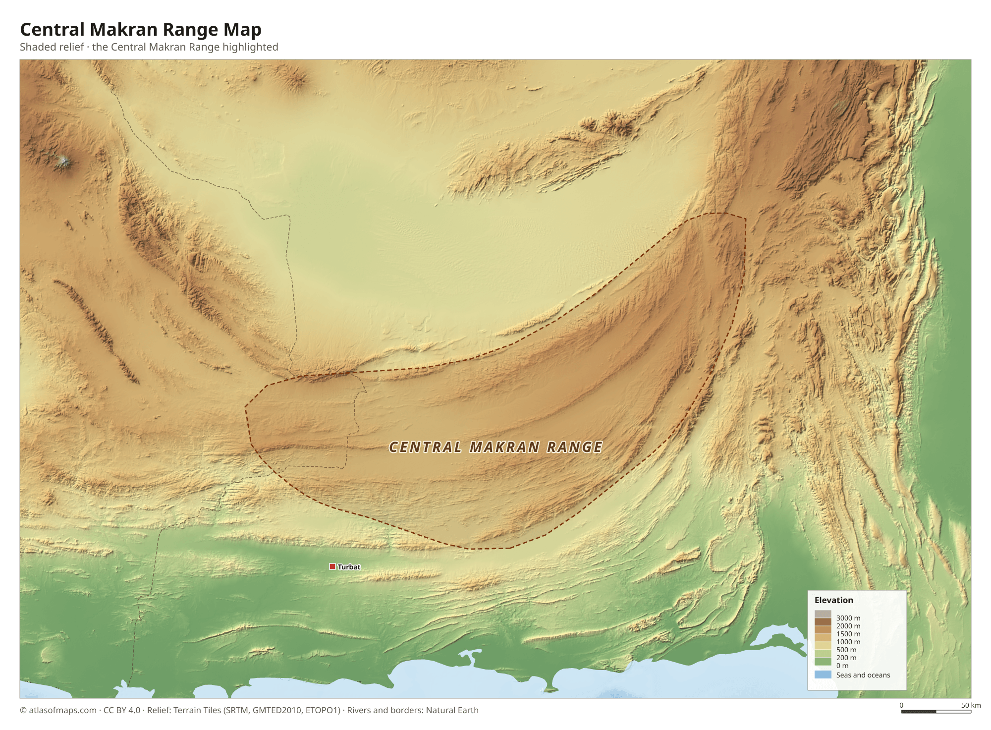 Central Makran Range Map