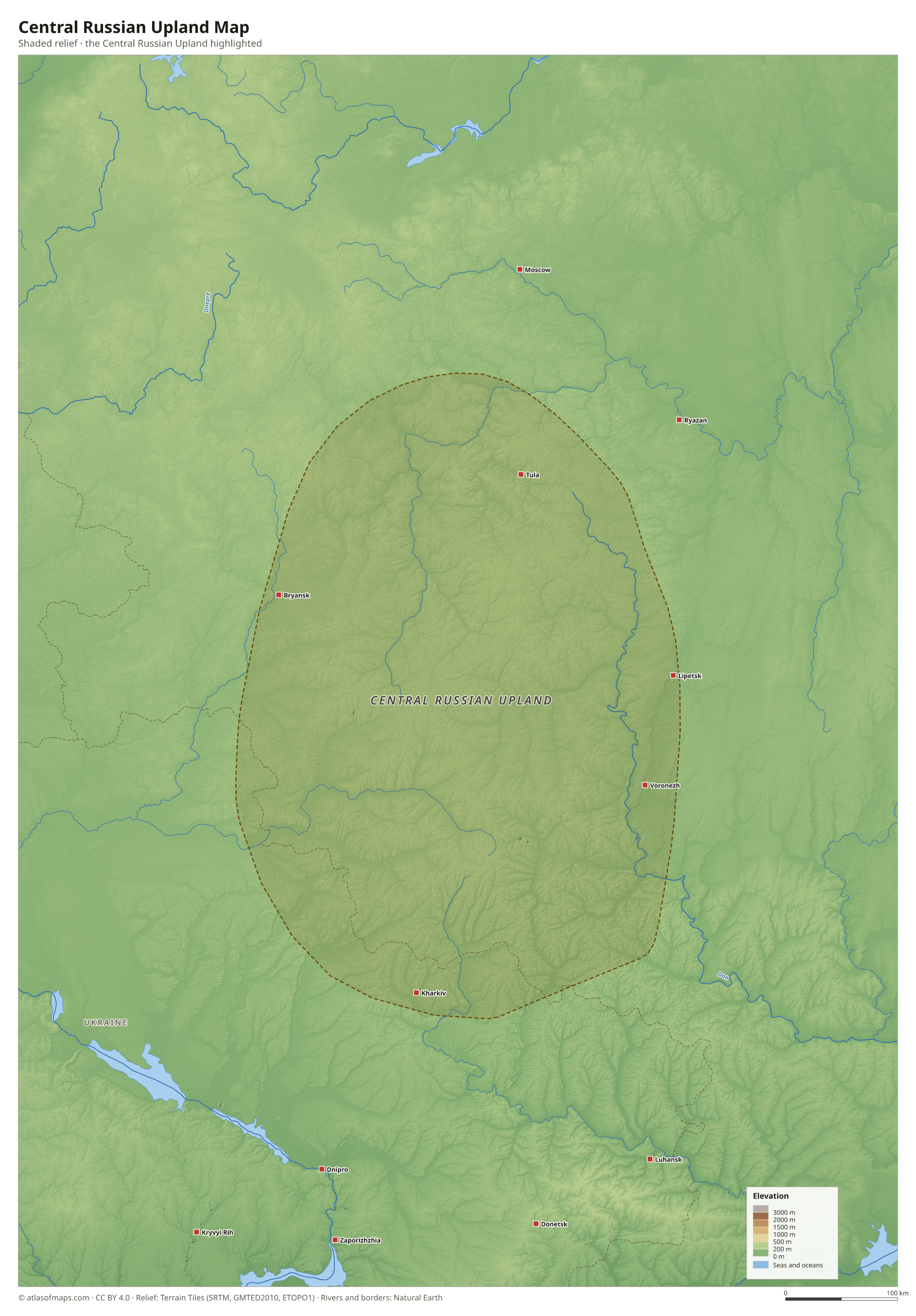 Central Russian Upland Map