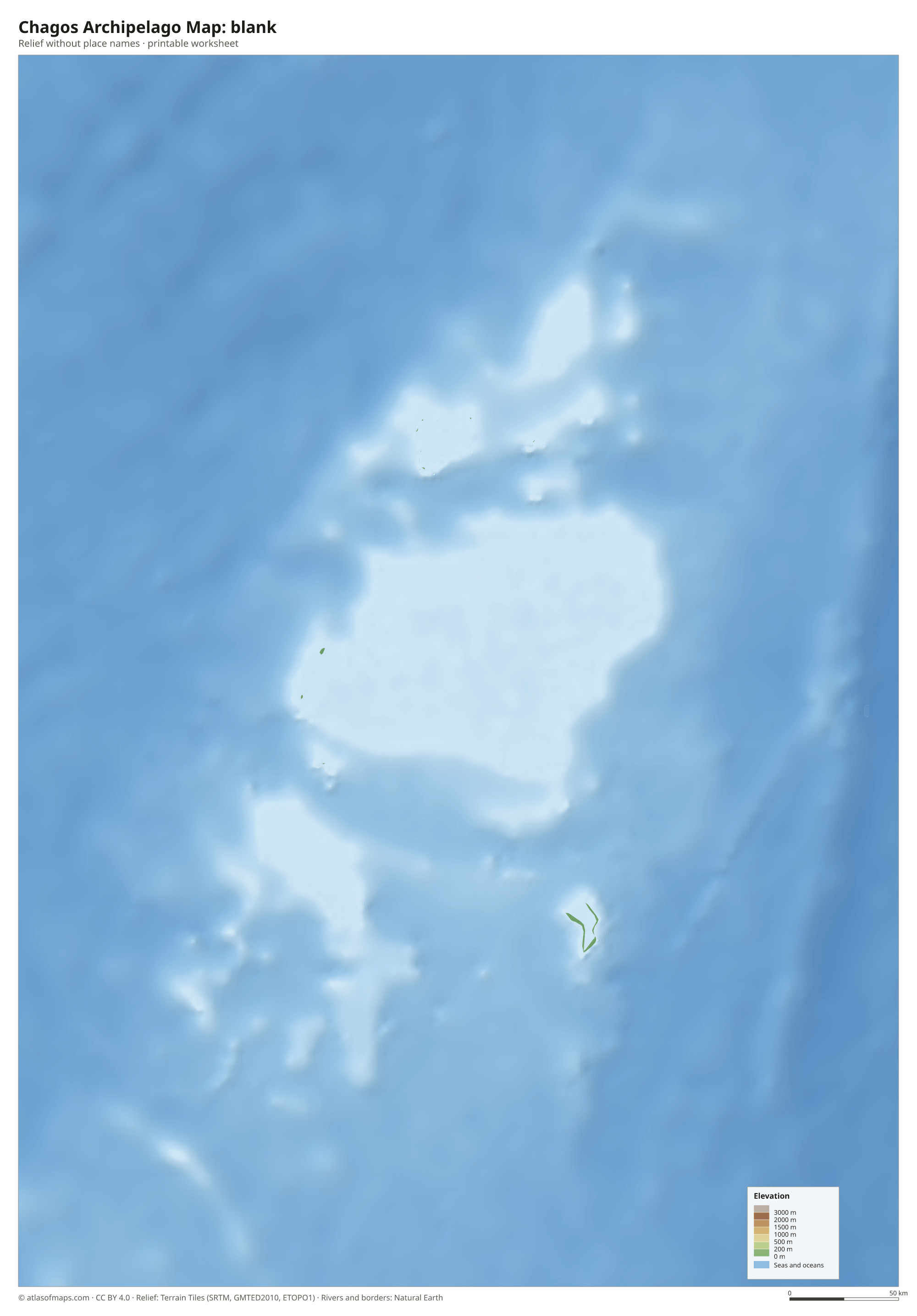 Chagos Archipelago Map without names