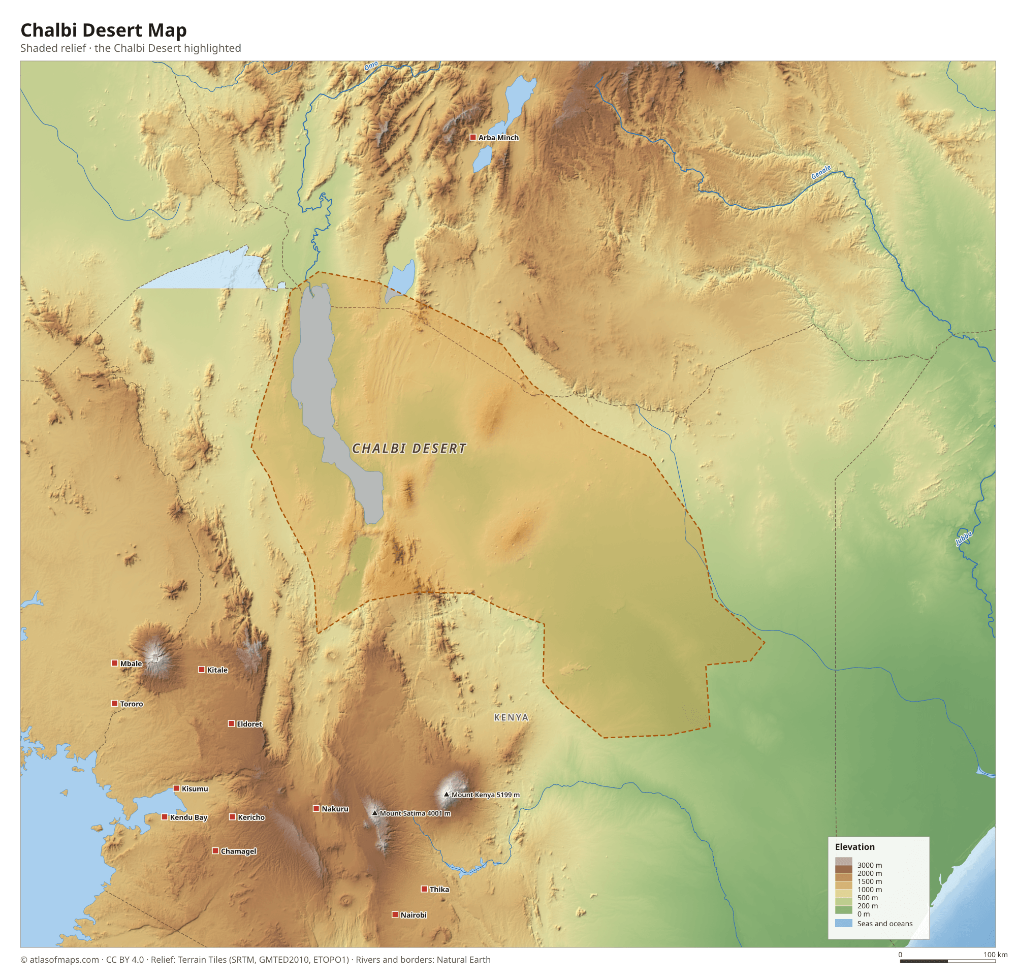 Chalbi Desert Map