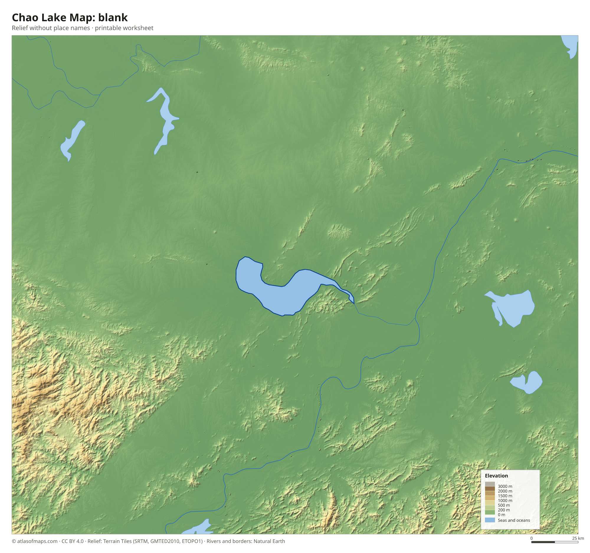 Chao Lake Map without names