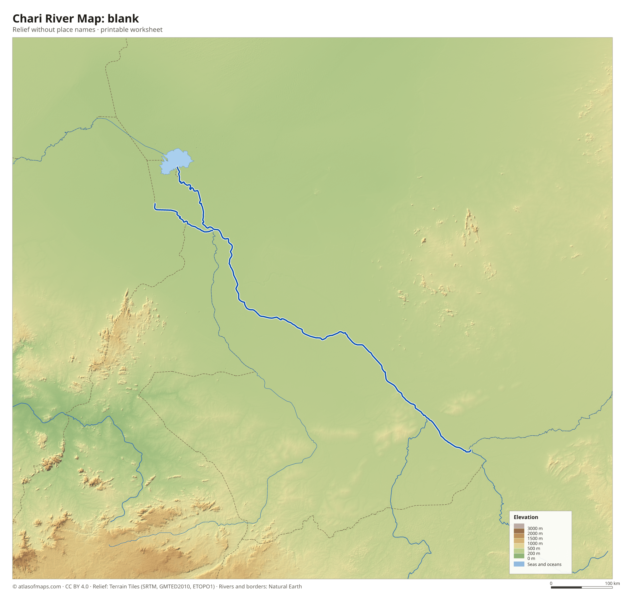 Chari River Map without names