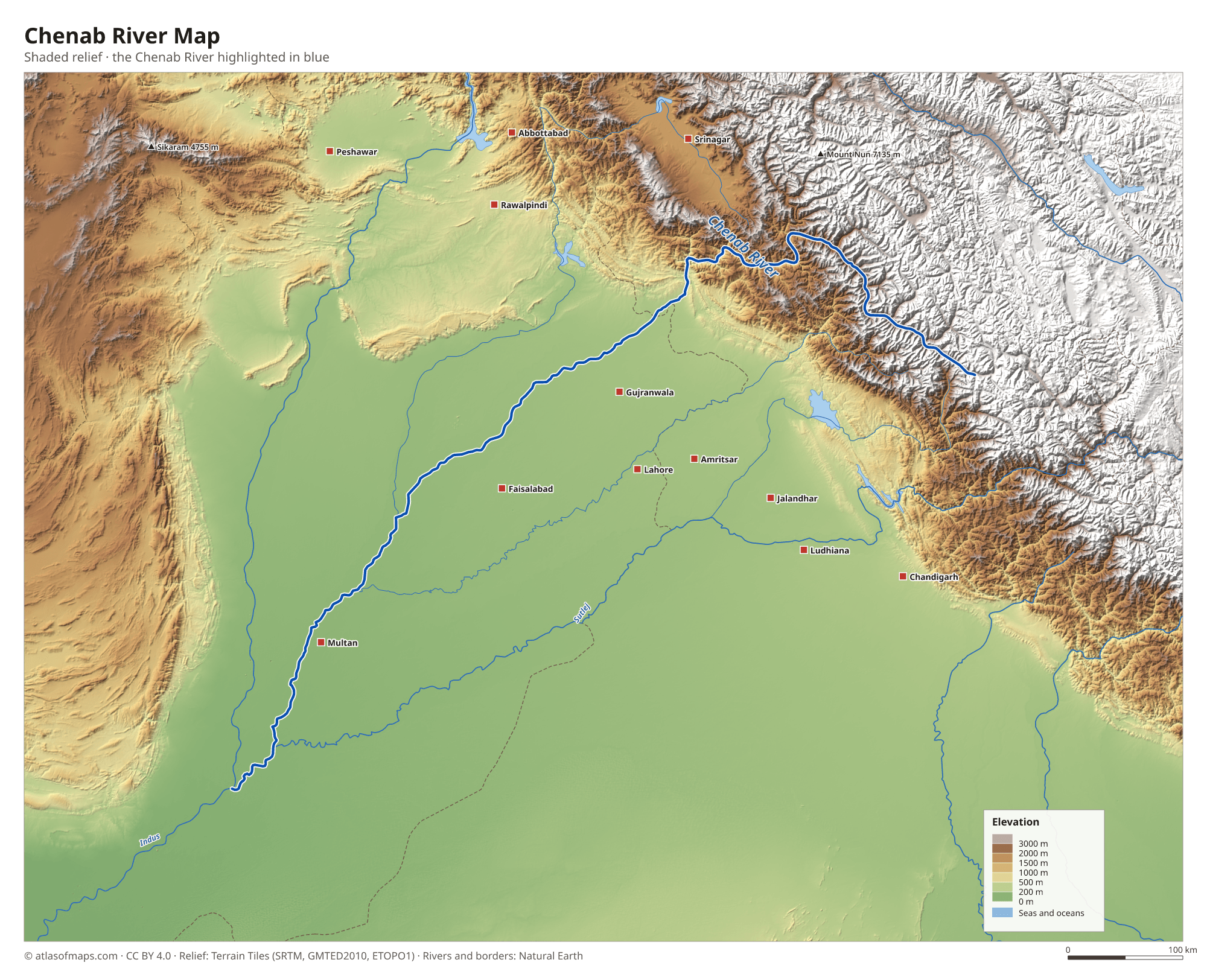 Chenab River Map