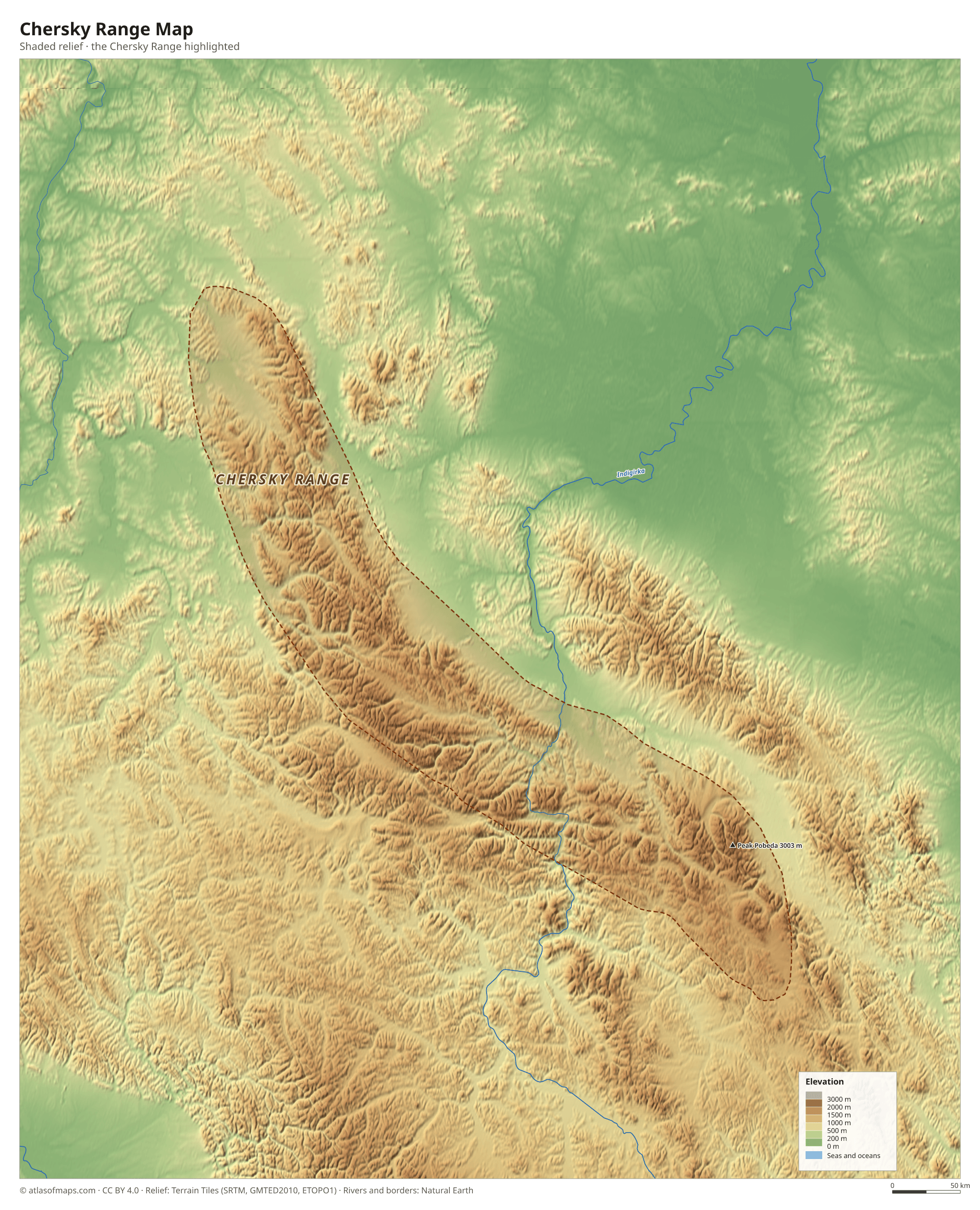 Chersky Range Map