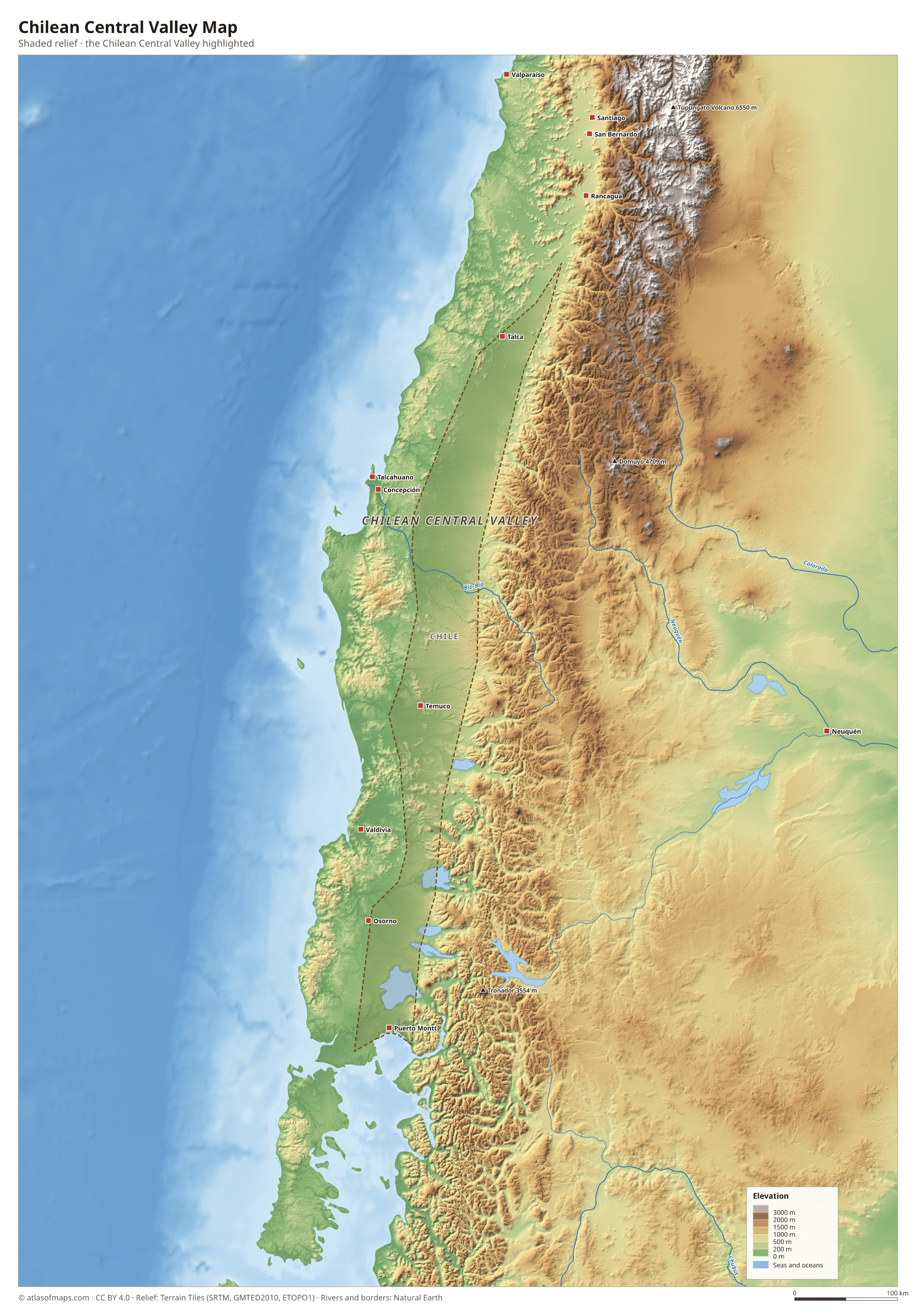 Chilean Central Valley Map