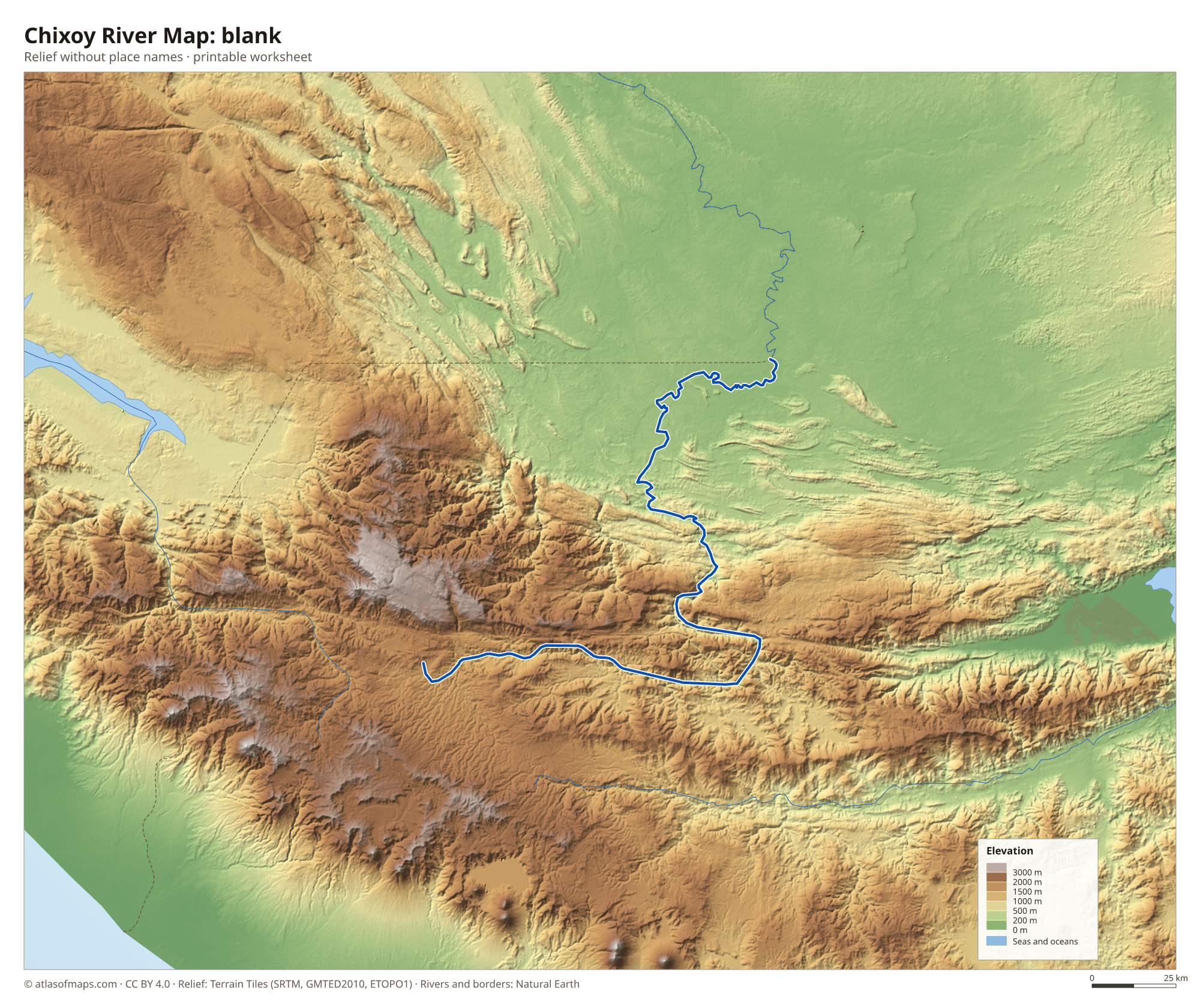 Chixoy River Map without names