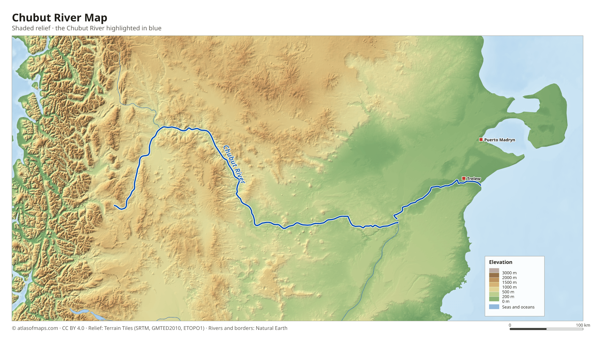 Chubut River Map