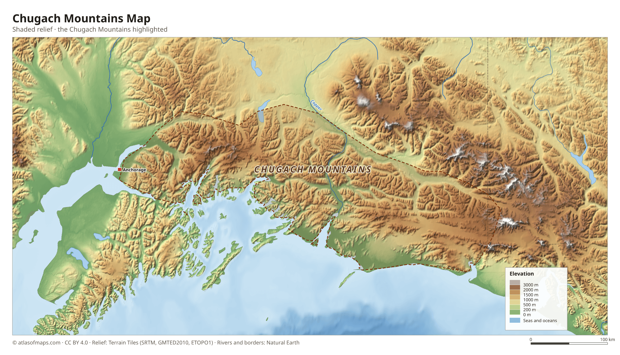 Chugach Mountains Map