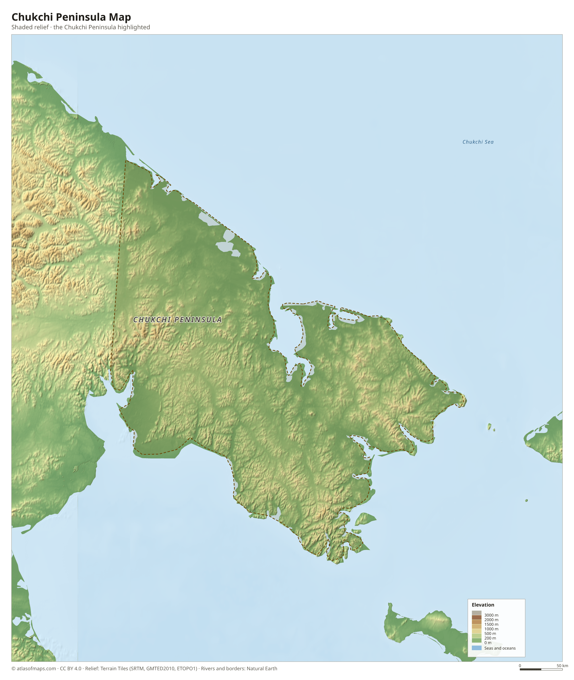 Chukchi Peninsula Map