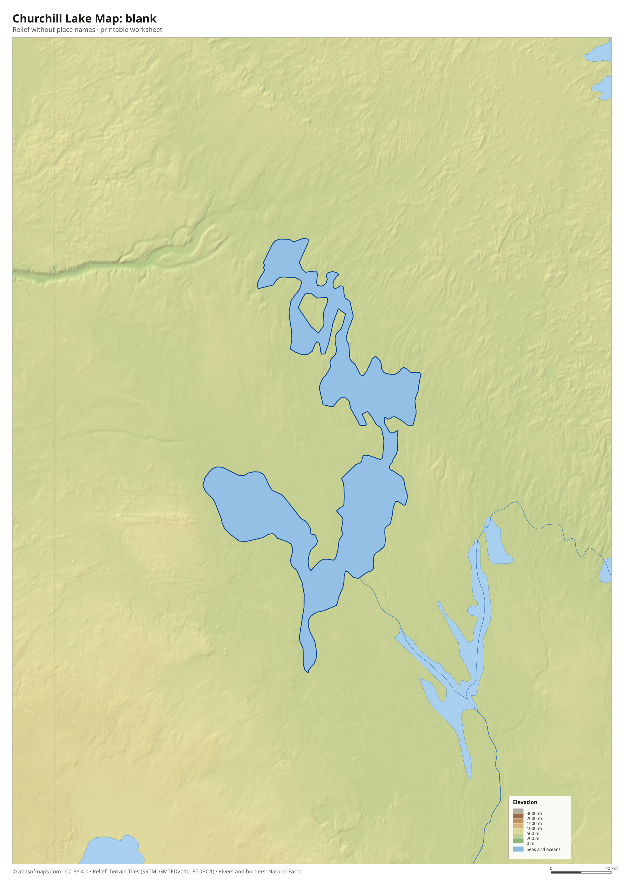 Churchill Lake Map without names