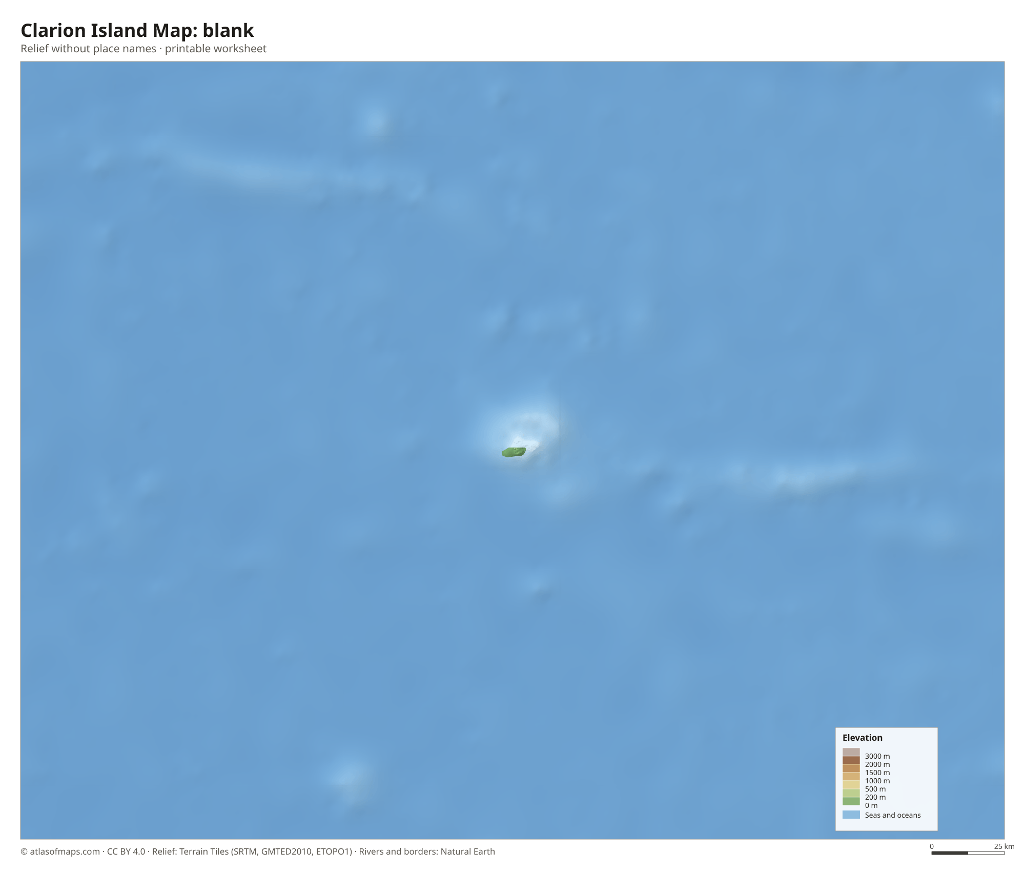 Clarion Island Map without names