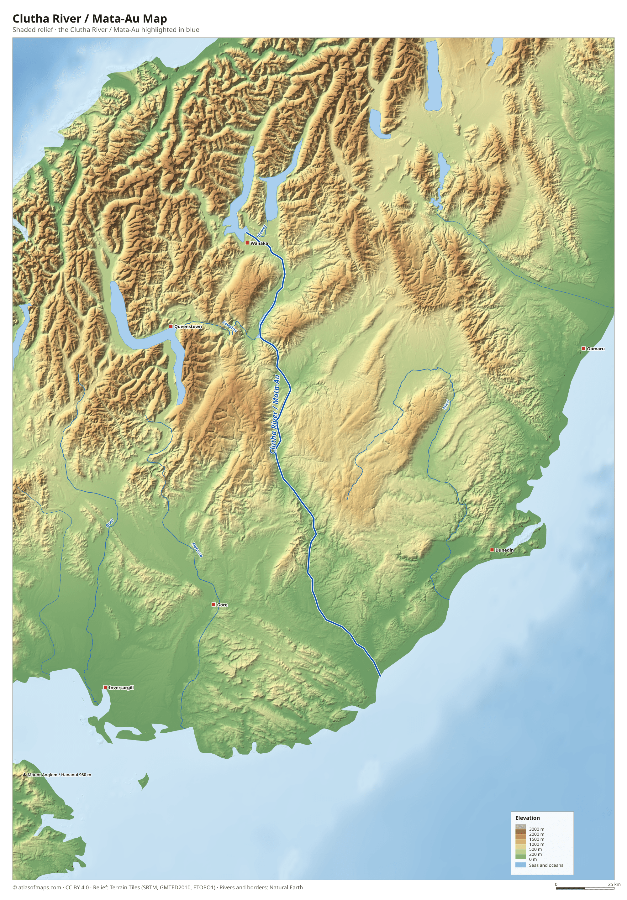 Clutha River / Mata-Au Map