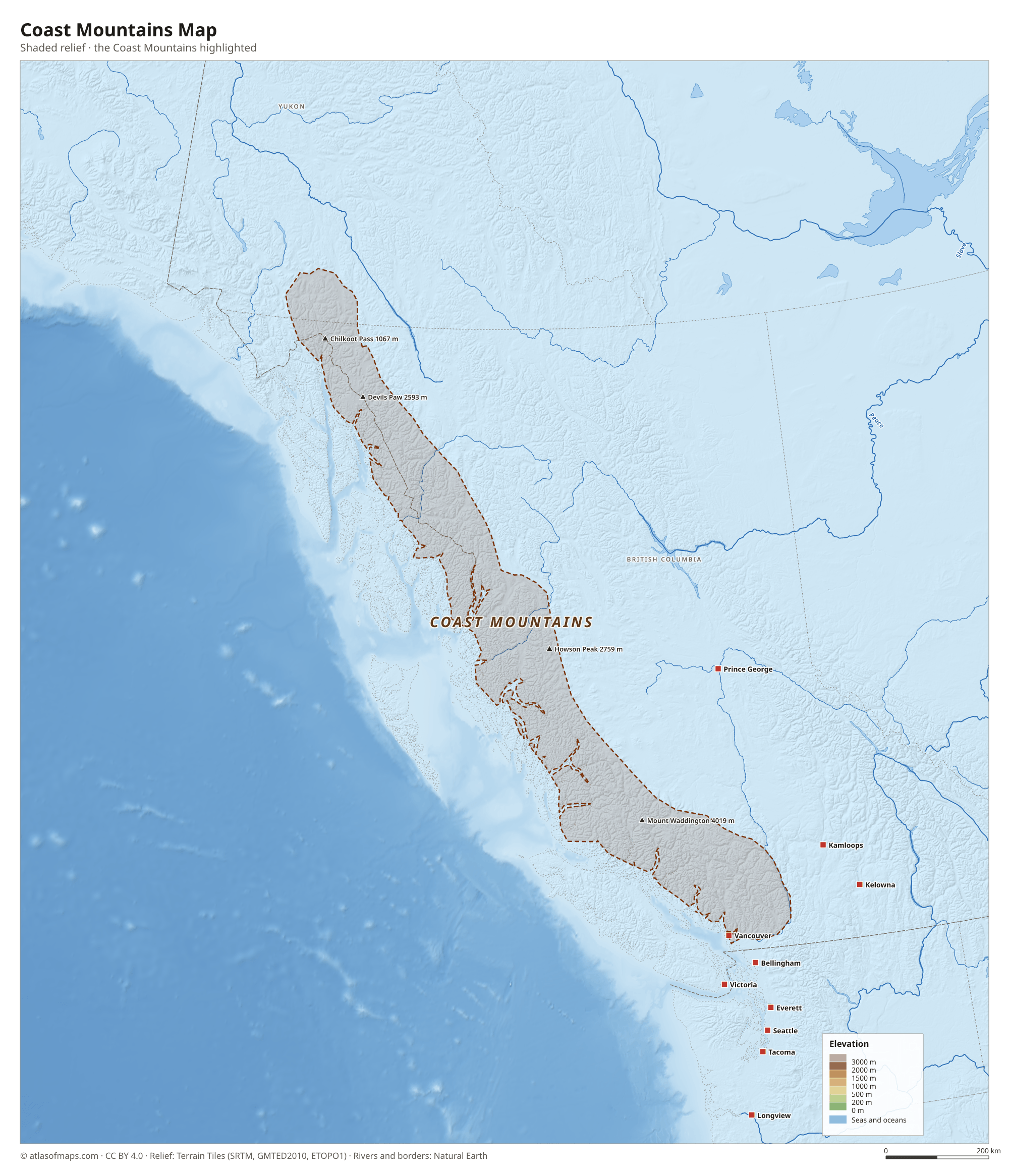 Coast Mountains Map