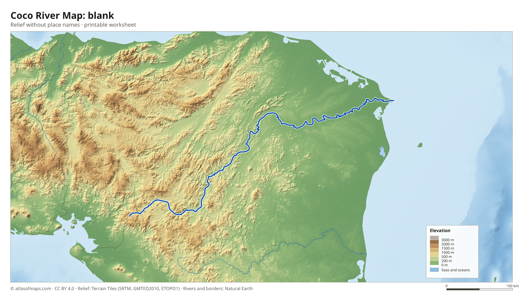 Coco River Map without names