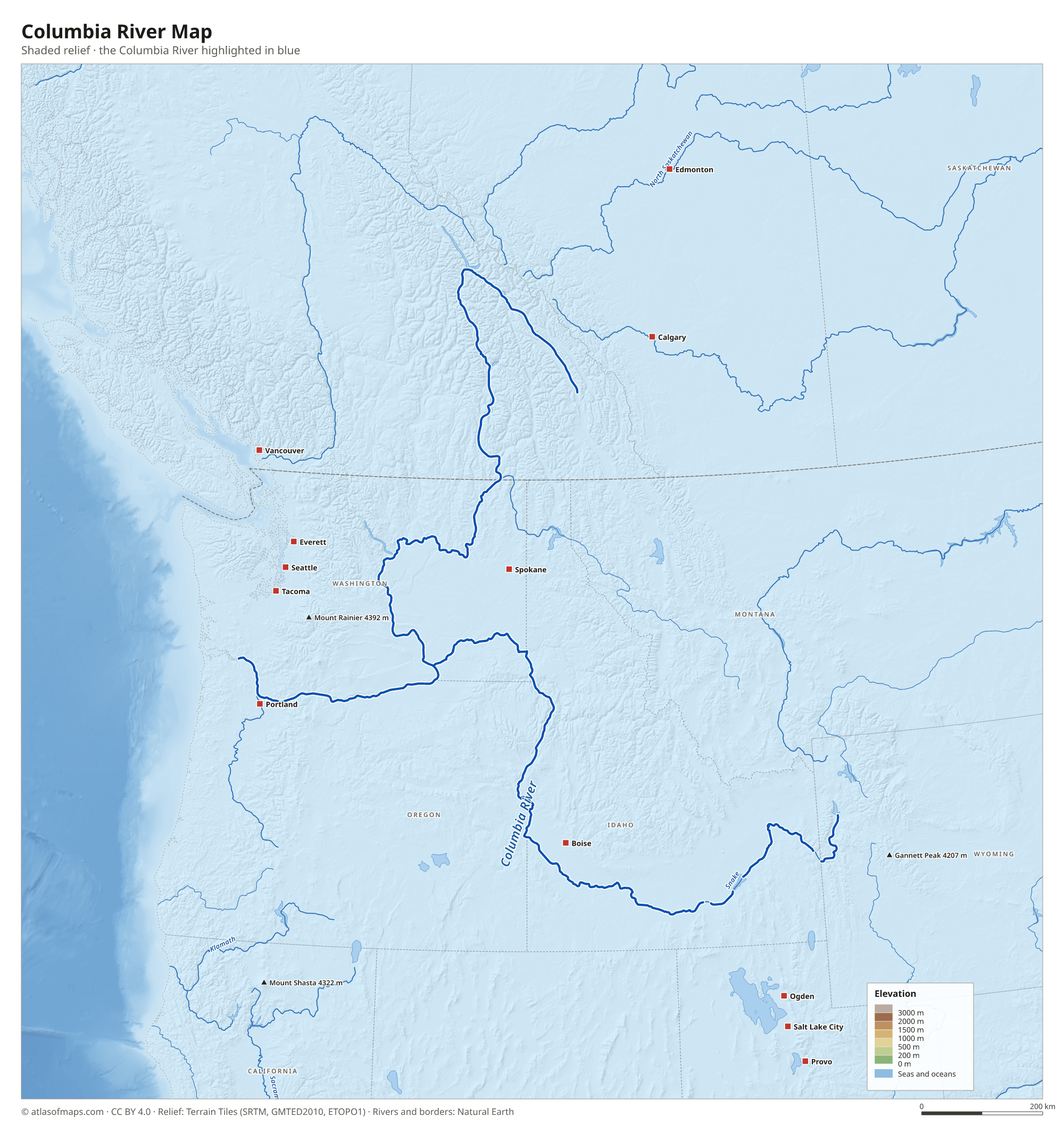 Columbia River Map