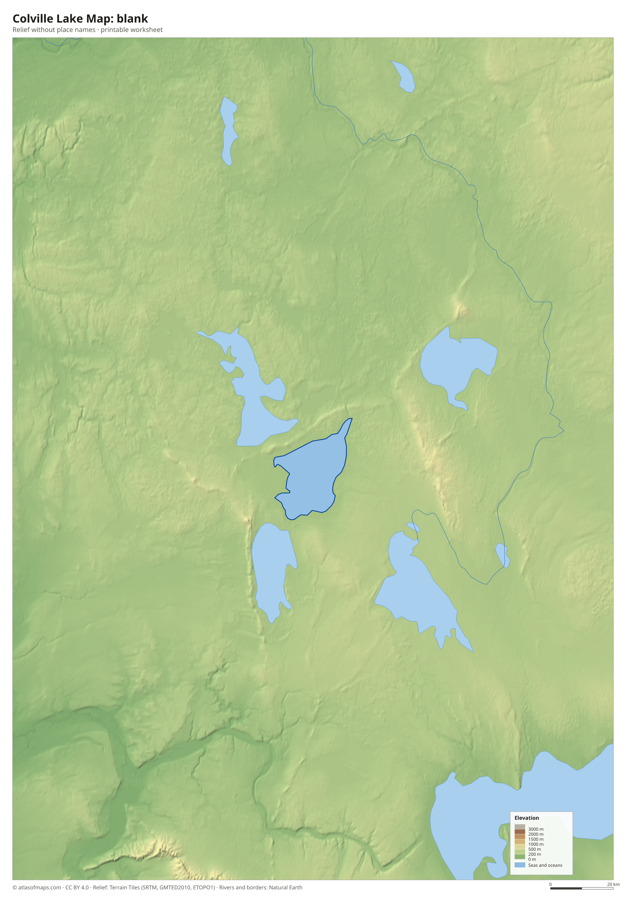Colville Lake Map without names