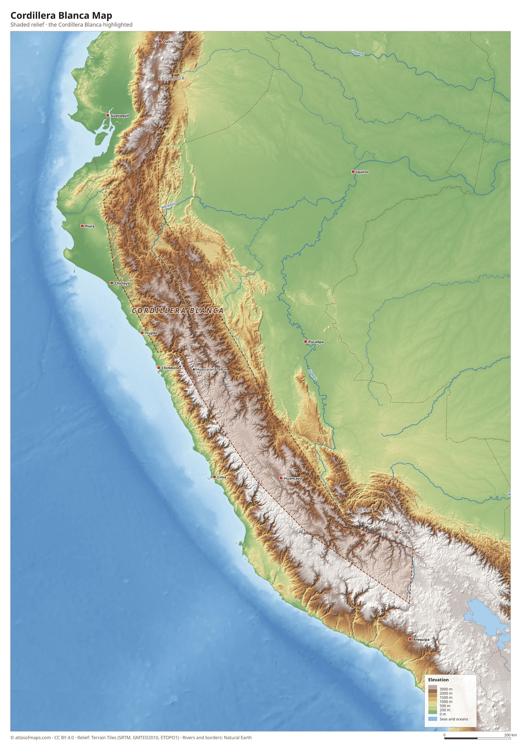 Cordillera Blanca Map