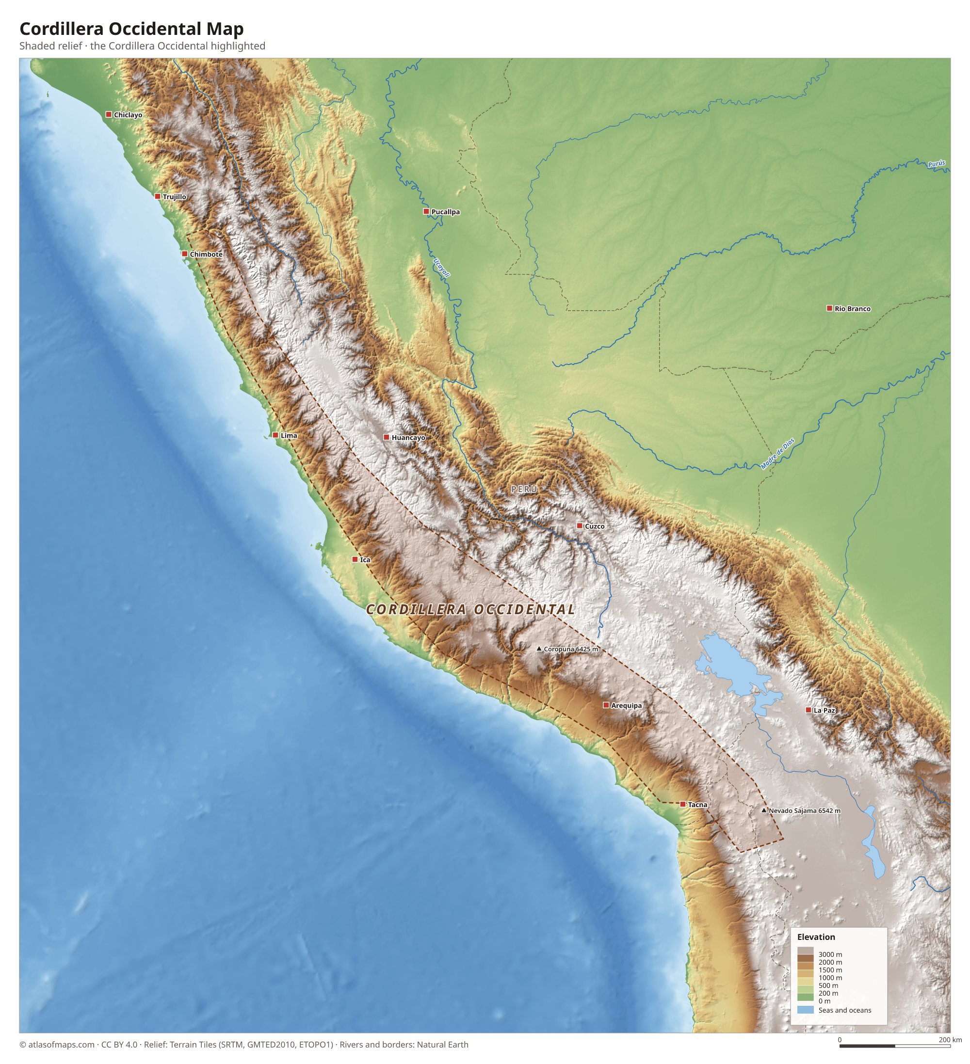 Cordillera Occidental Map