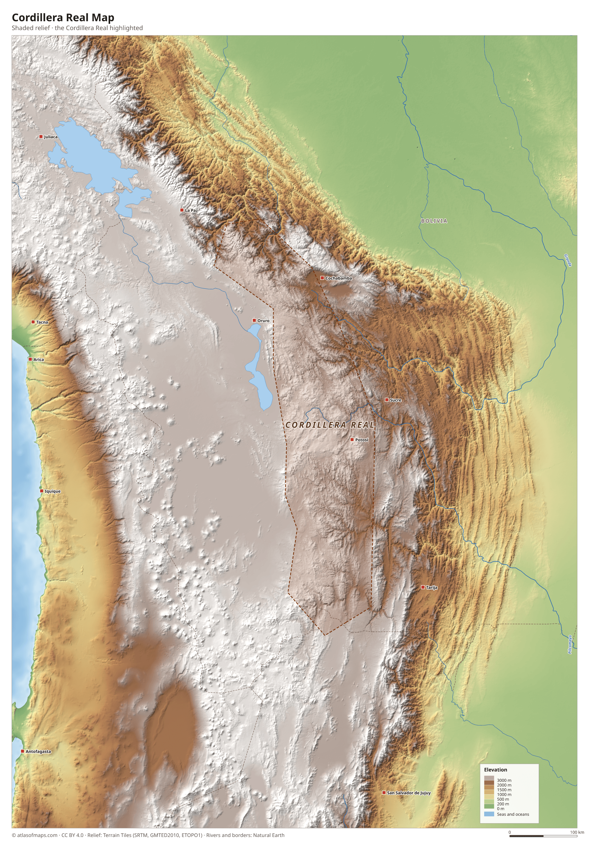 Cordillera Real Map