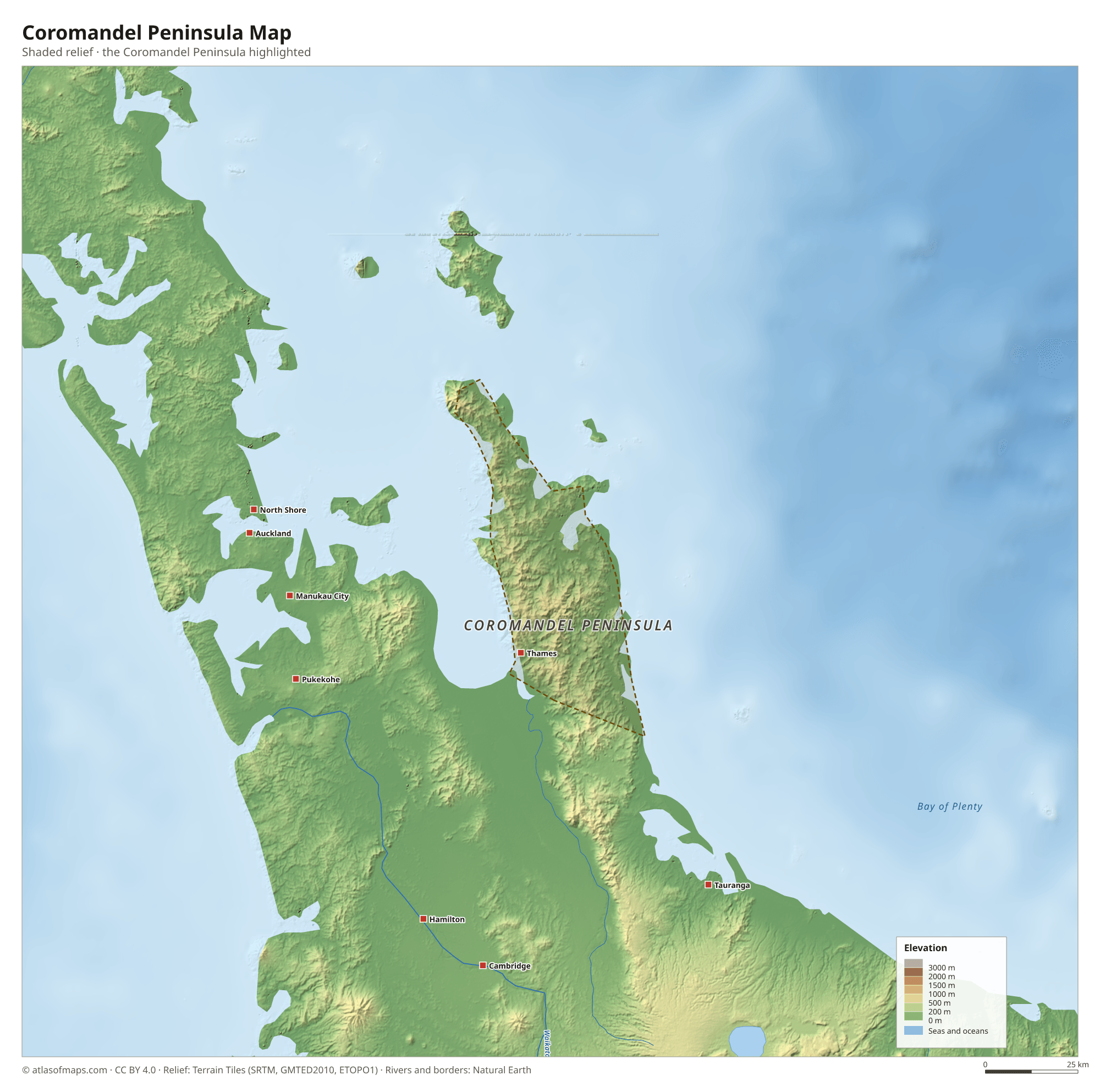 Coromandel Peninsula Map