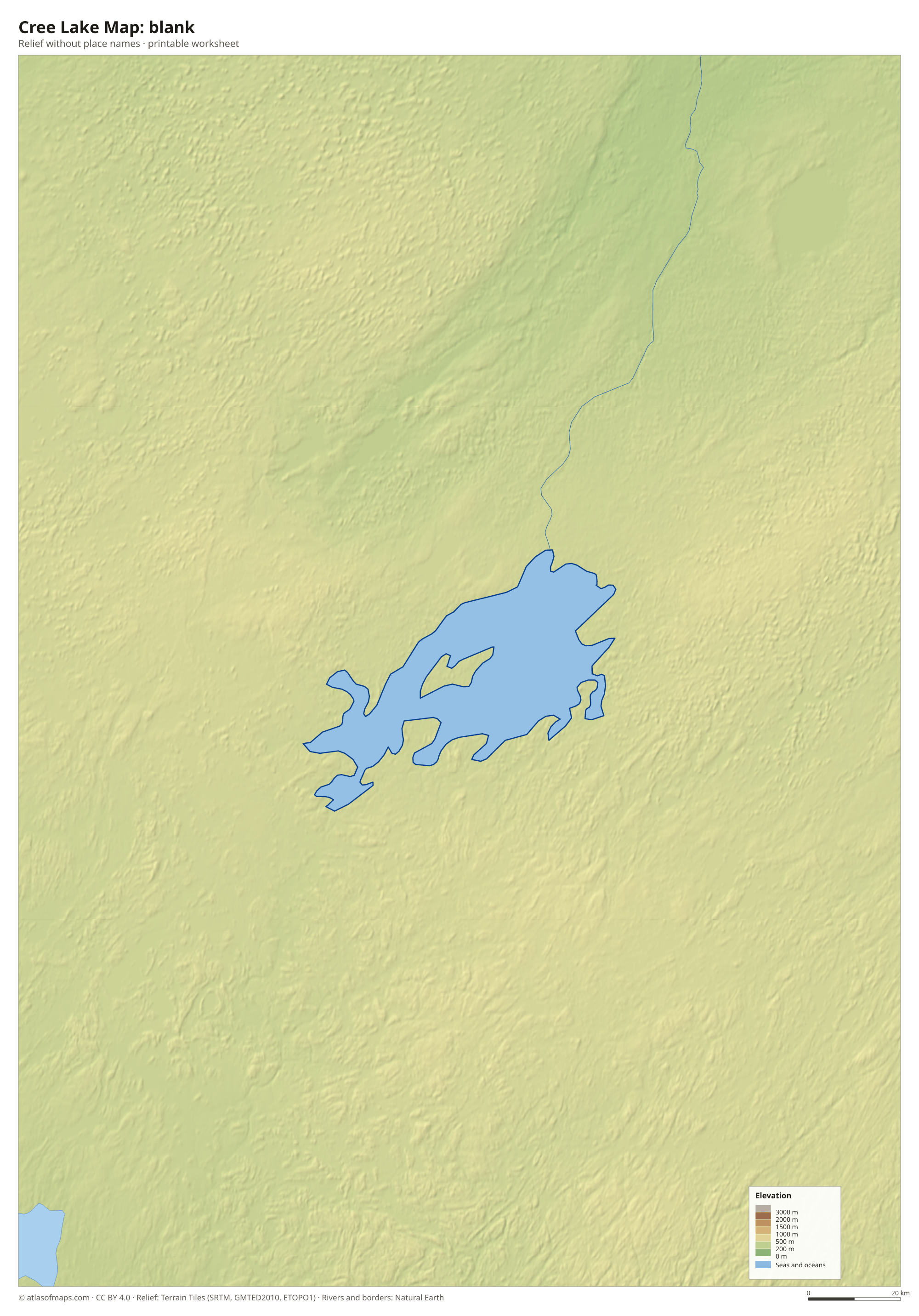 Cree Lake Map without names