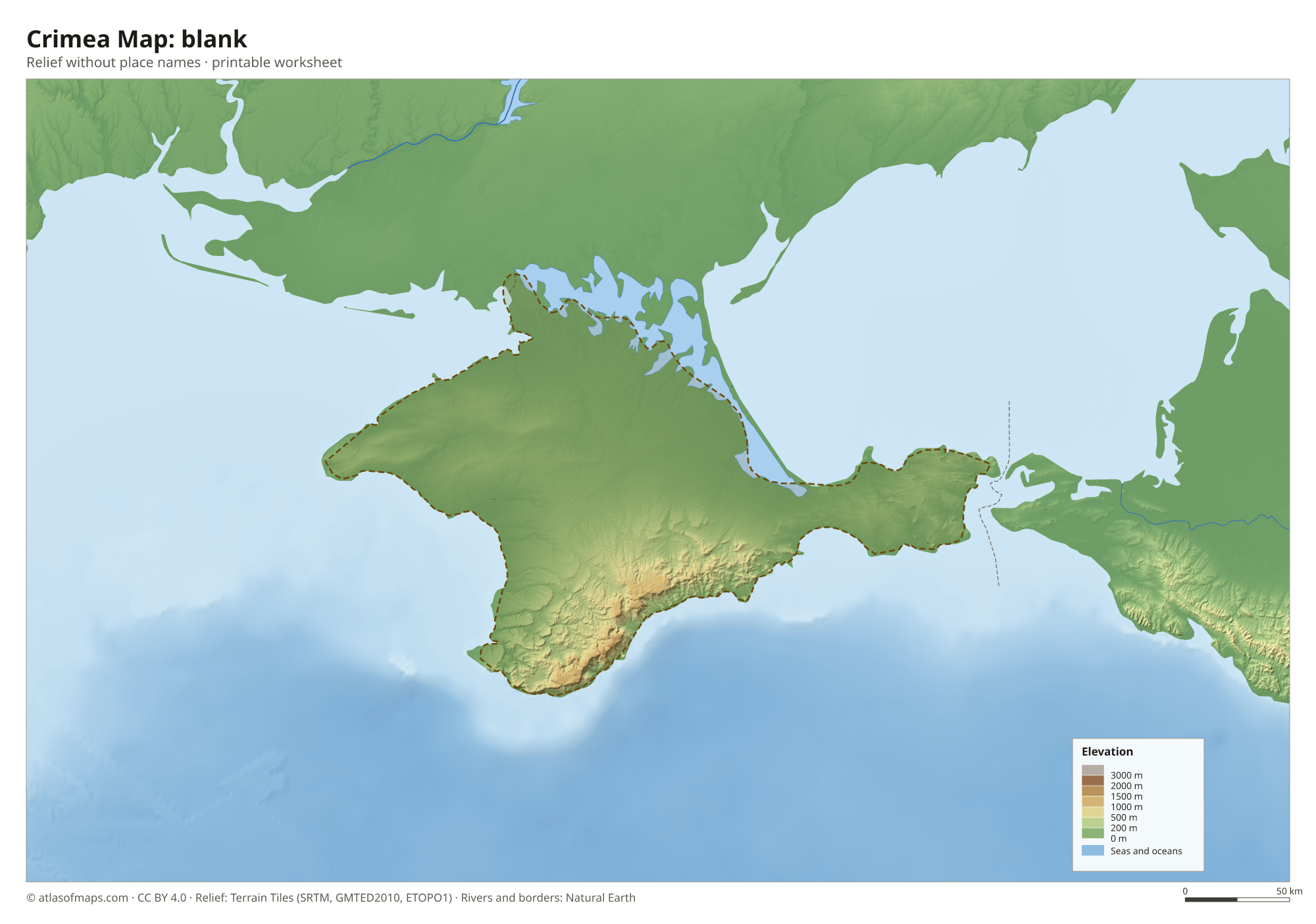 Crimea Map without names