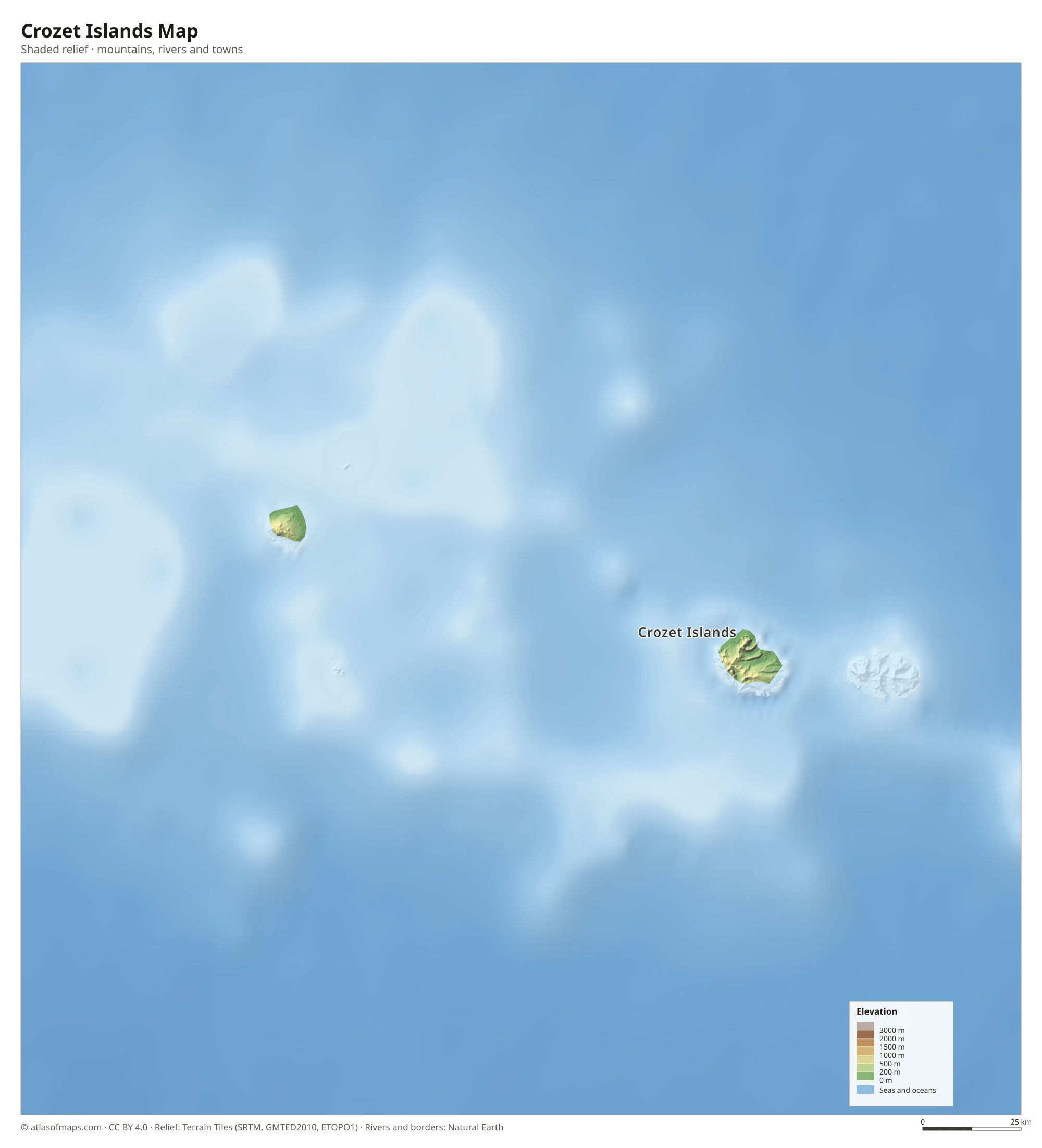 Crozet Islands Map