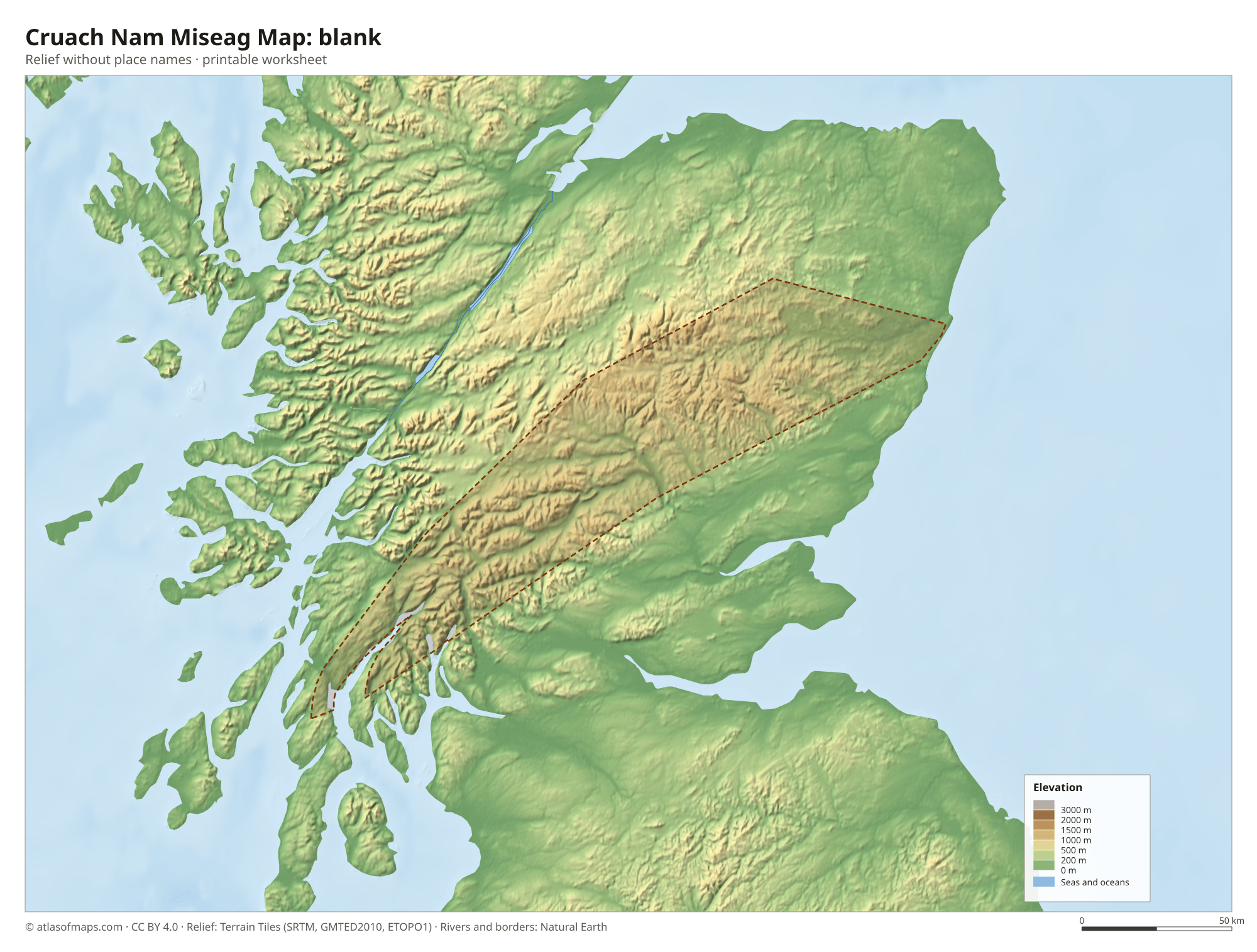 Cruach Nam Miseag Map without names