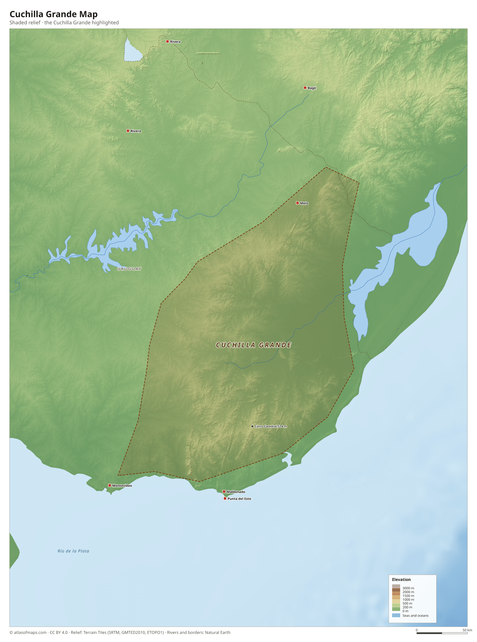 Cuchilla Grande Map