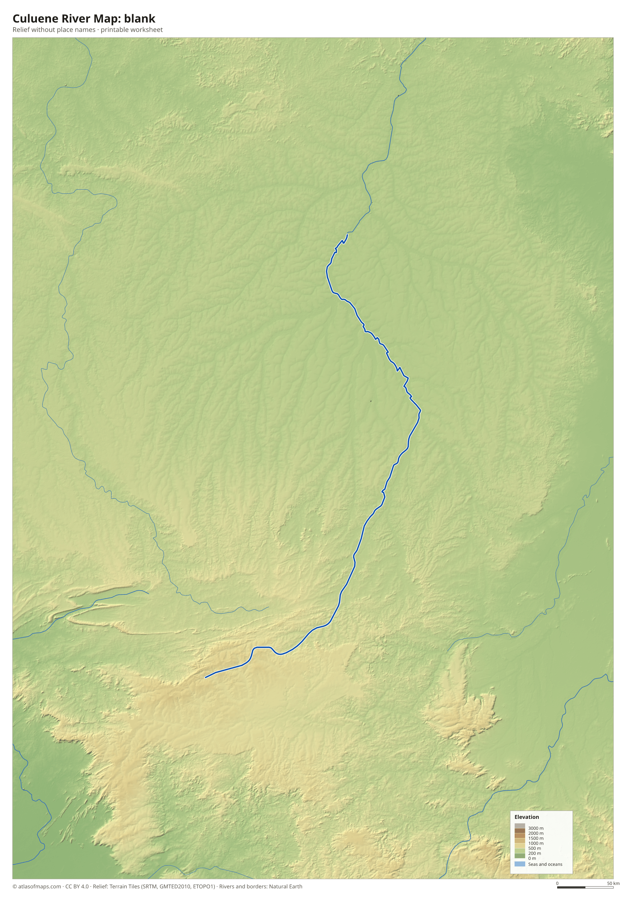 Culuene River Map without names