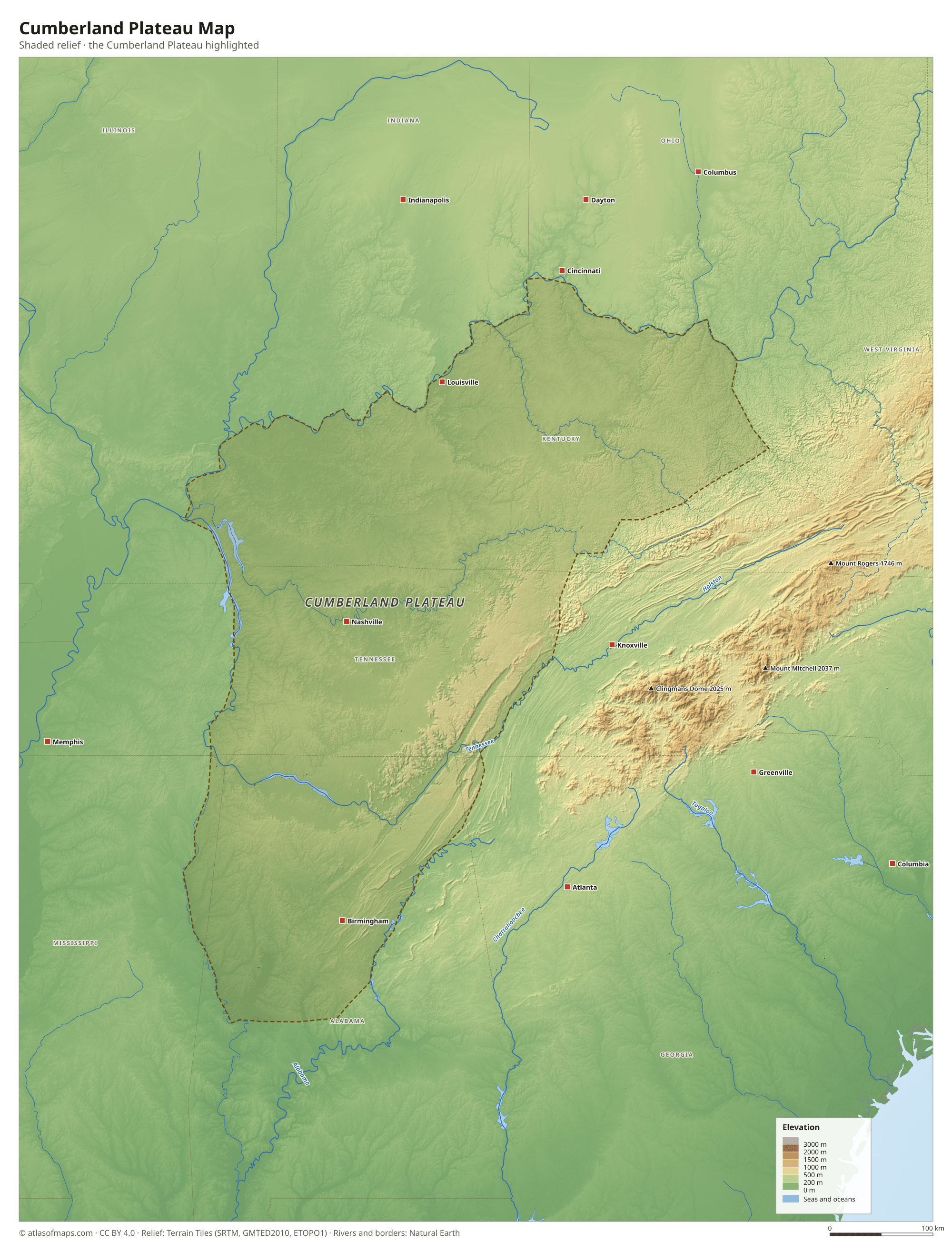 Cumberland Plateau Map
