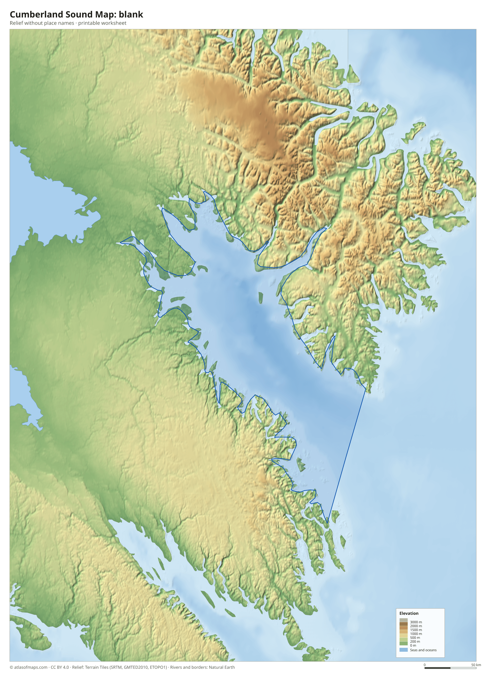 Cumberland Sound Map without names