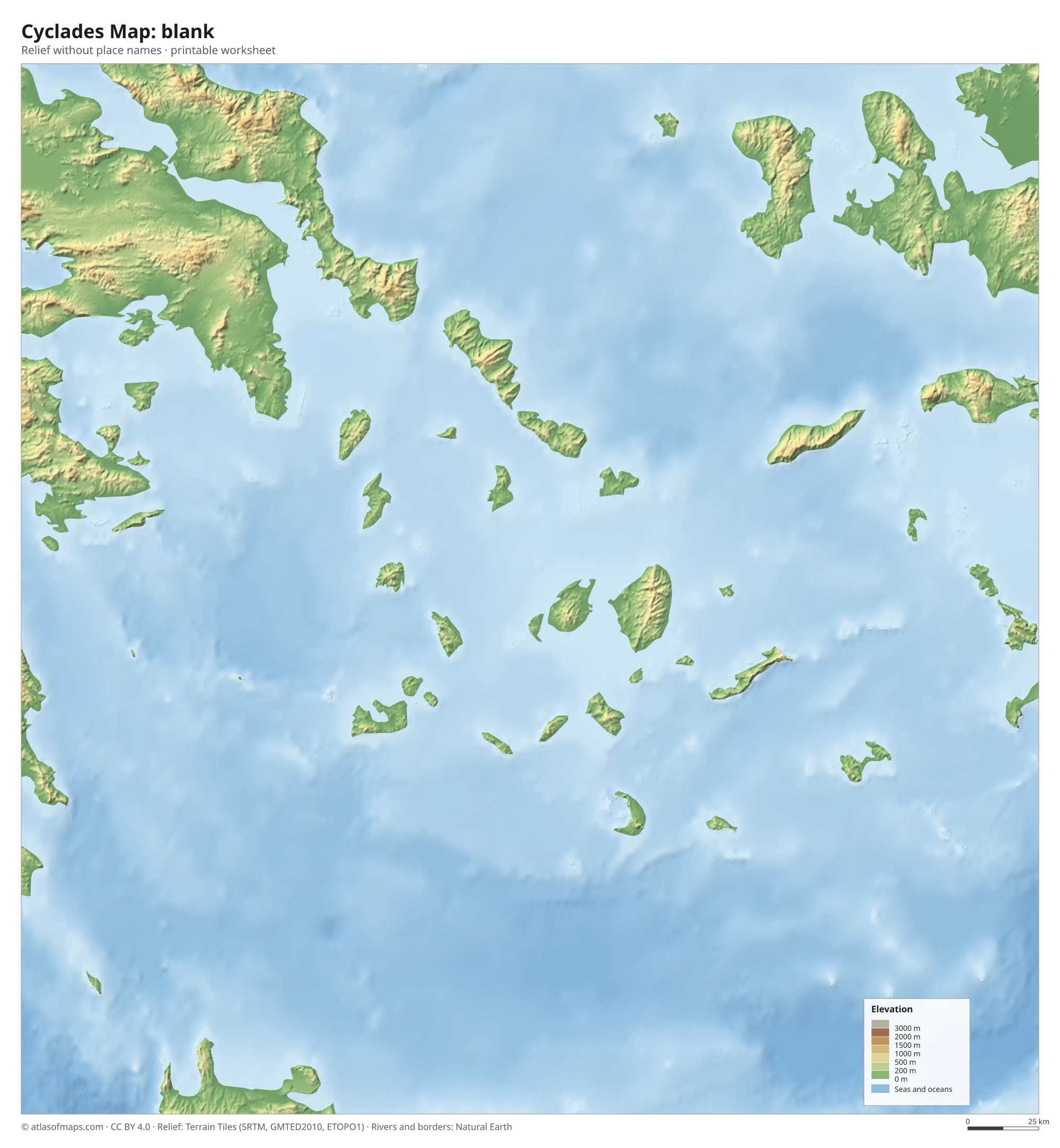 Cyclades Map without names