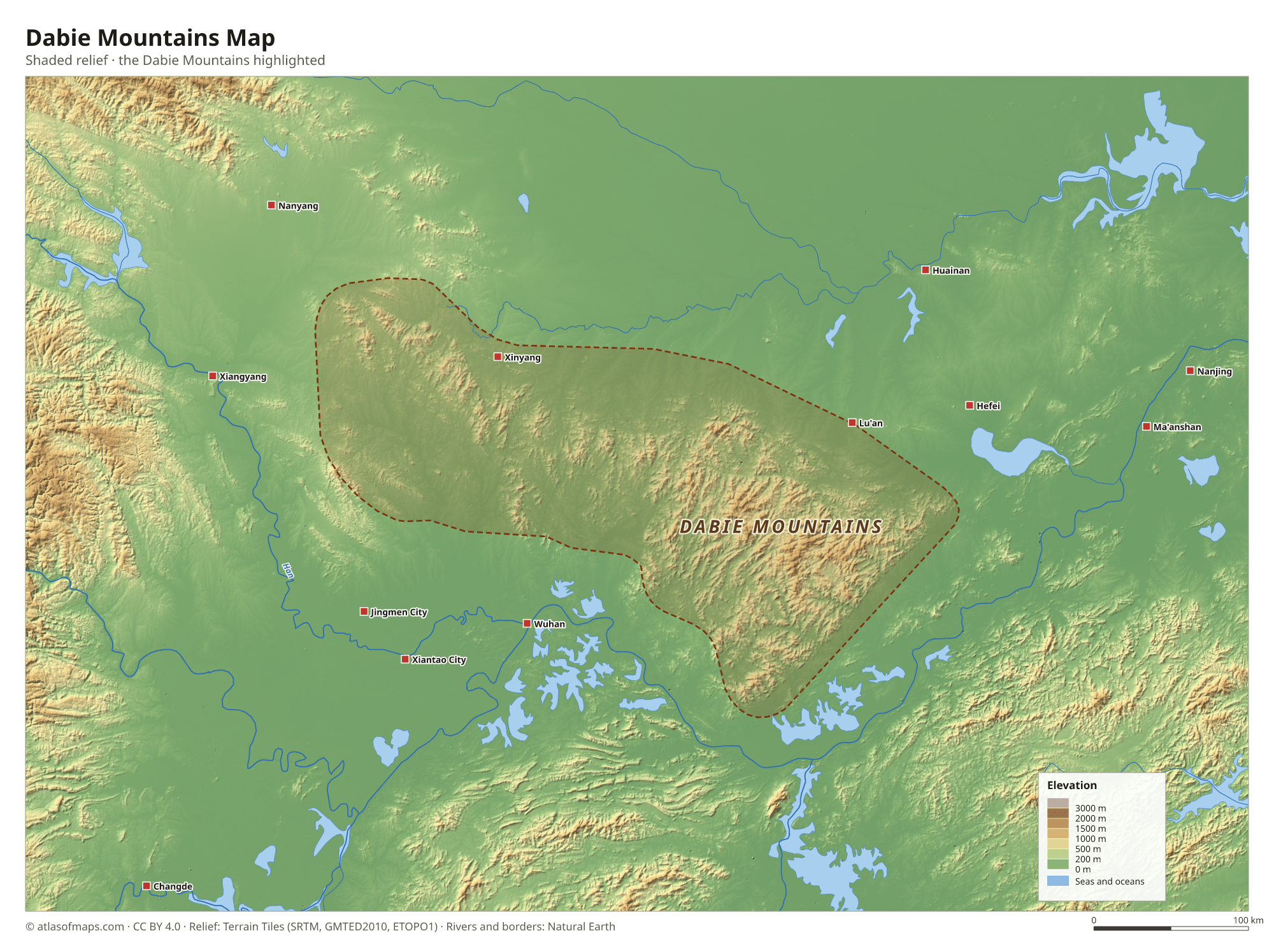Dabie Mountains Map