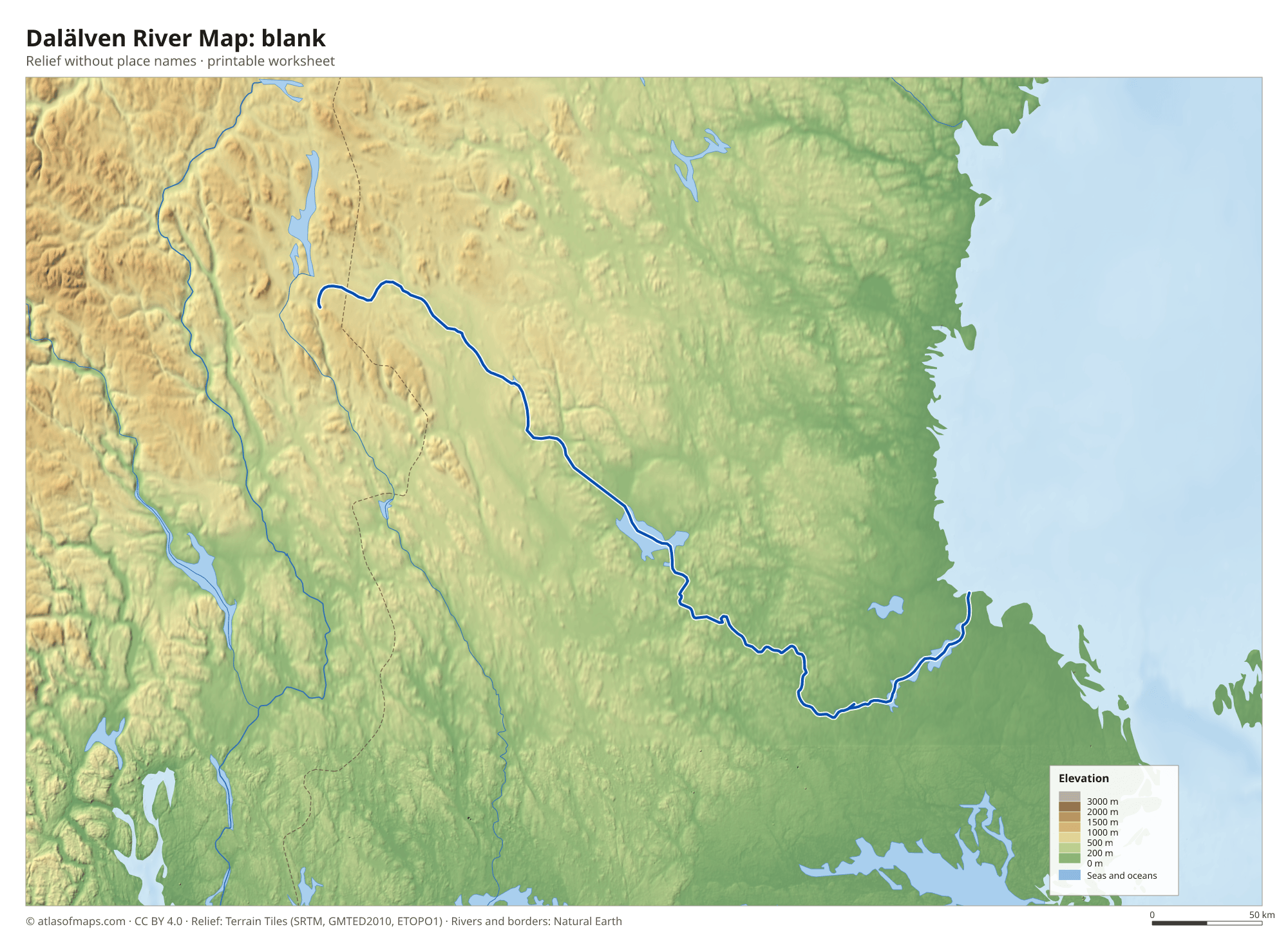 Dalälven River Map without names