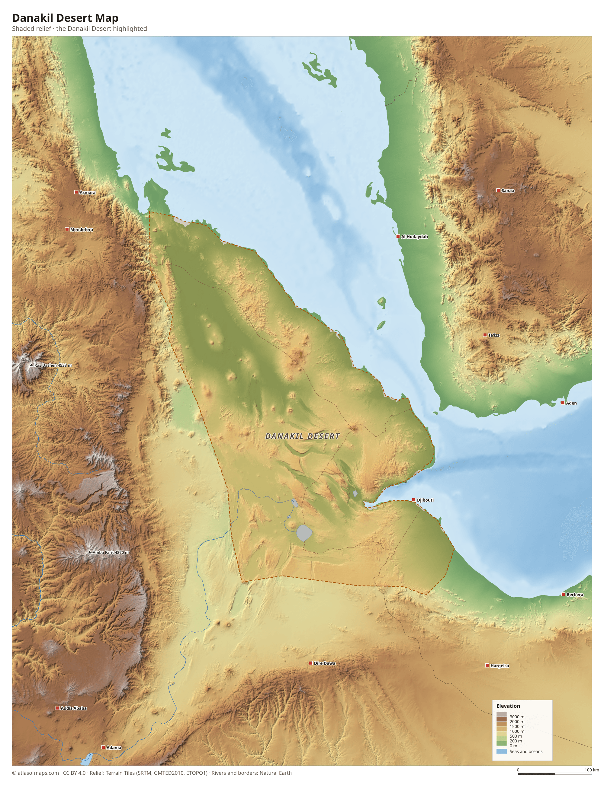 Danakil Desert Map