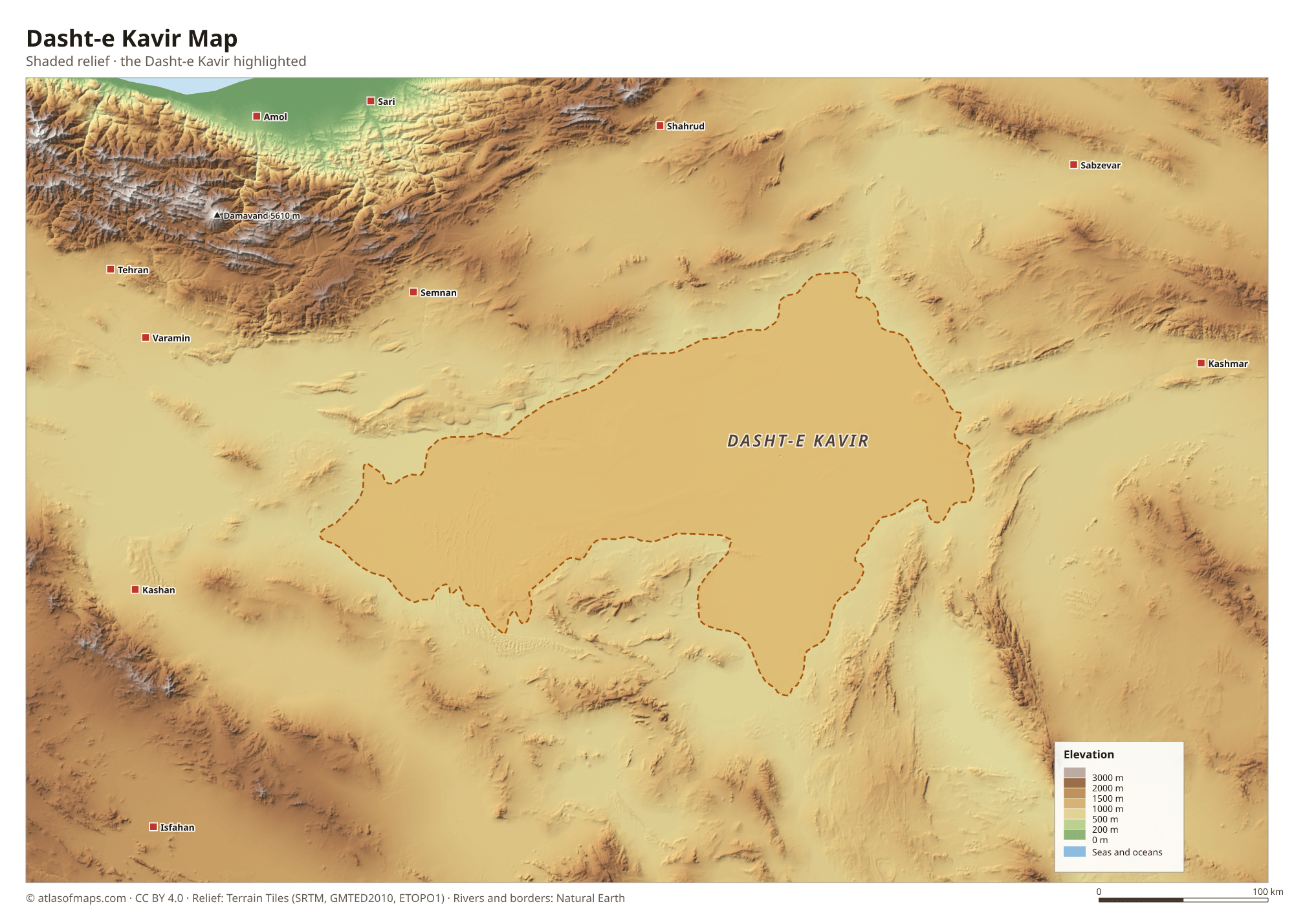 Dasht-e Kavir Map