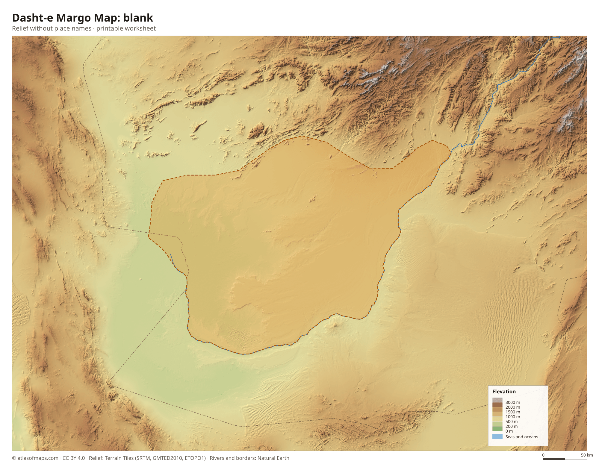 Dasht-e Margo Map without names
