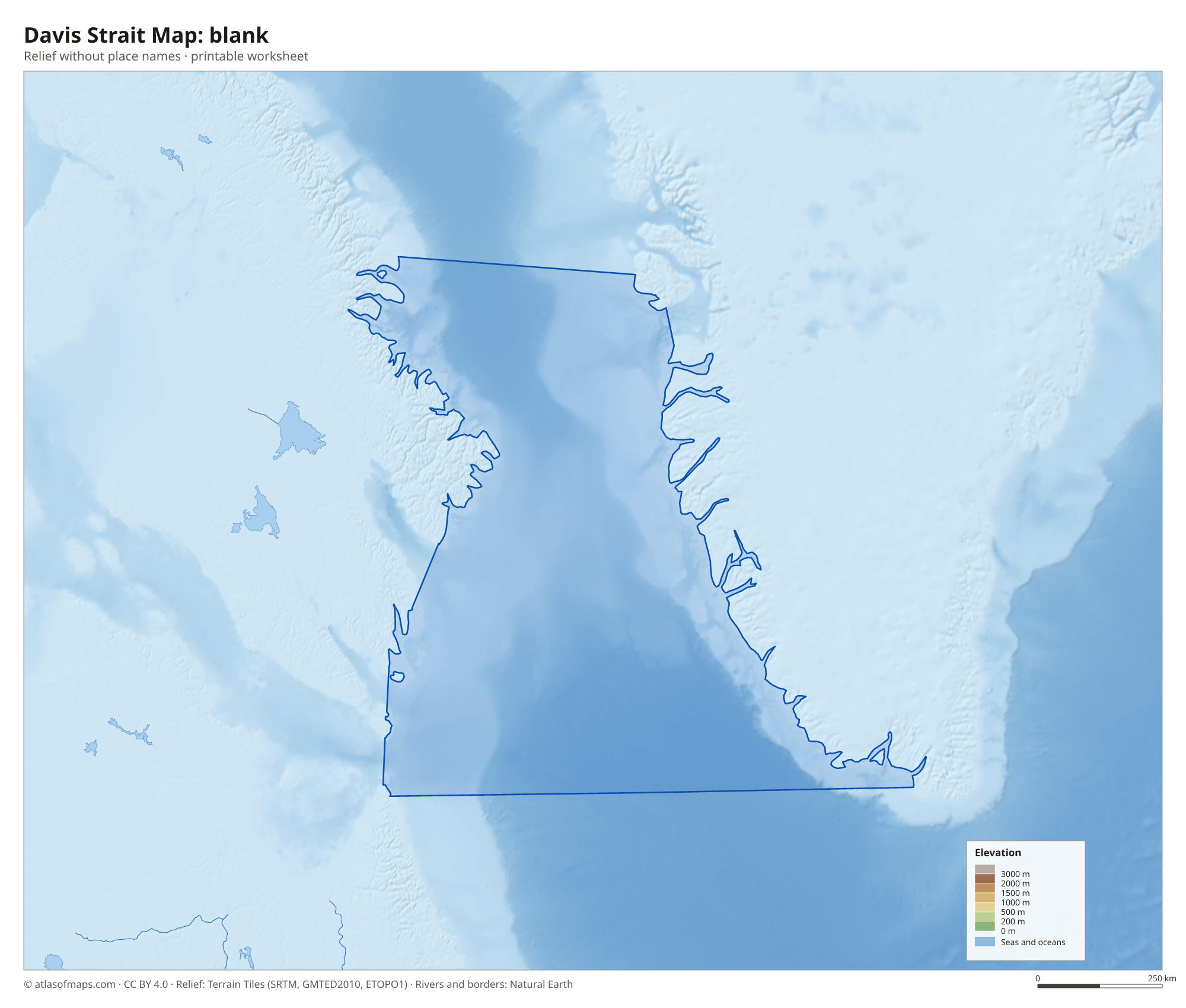 Davis Strait Map without names