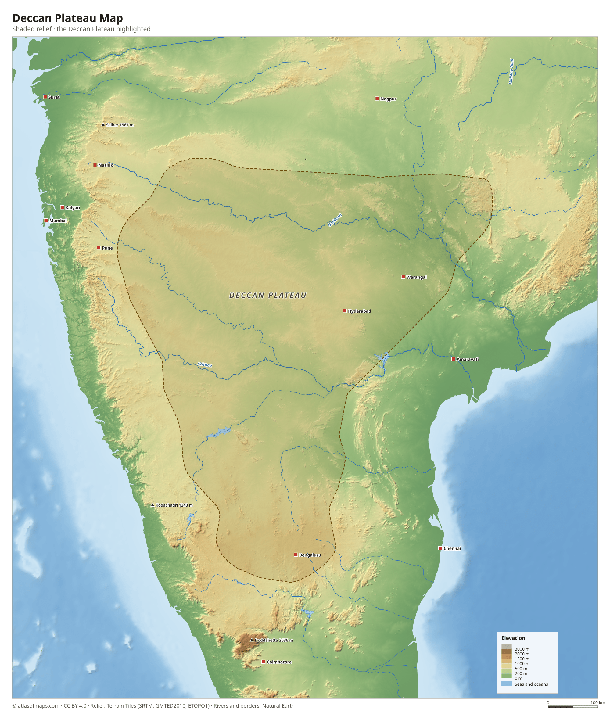 Deccan Plateau Map
