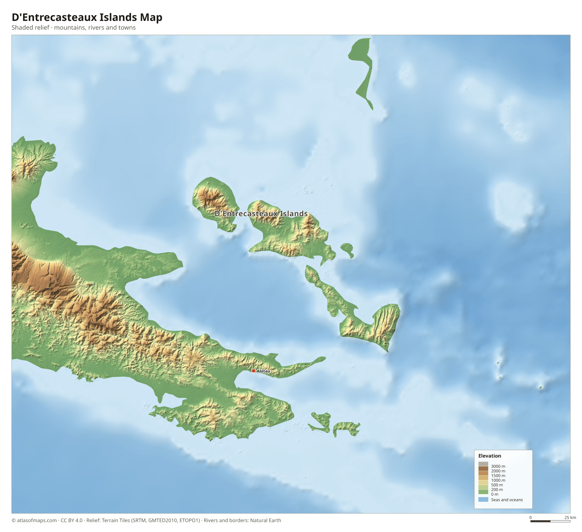 D'Entrecasteaux Islands Map