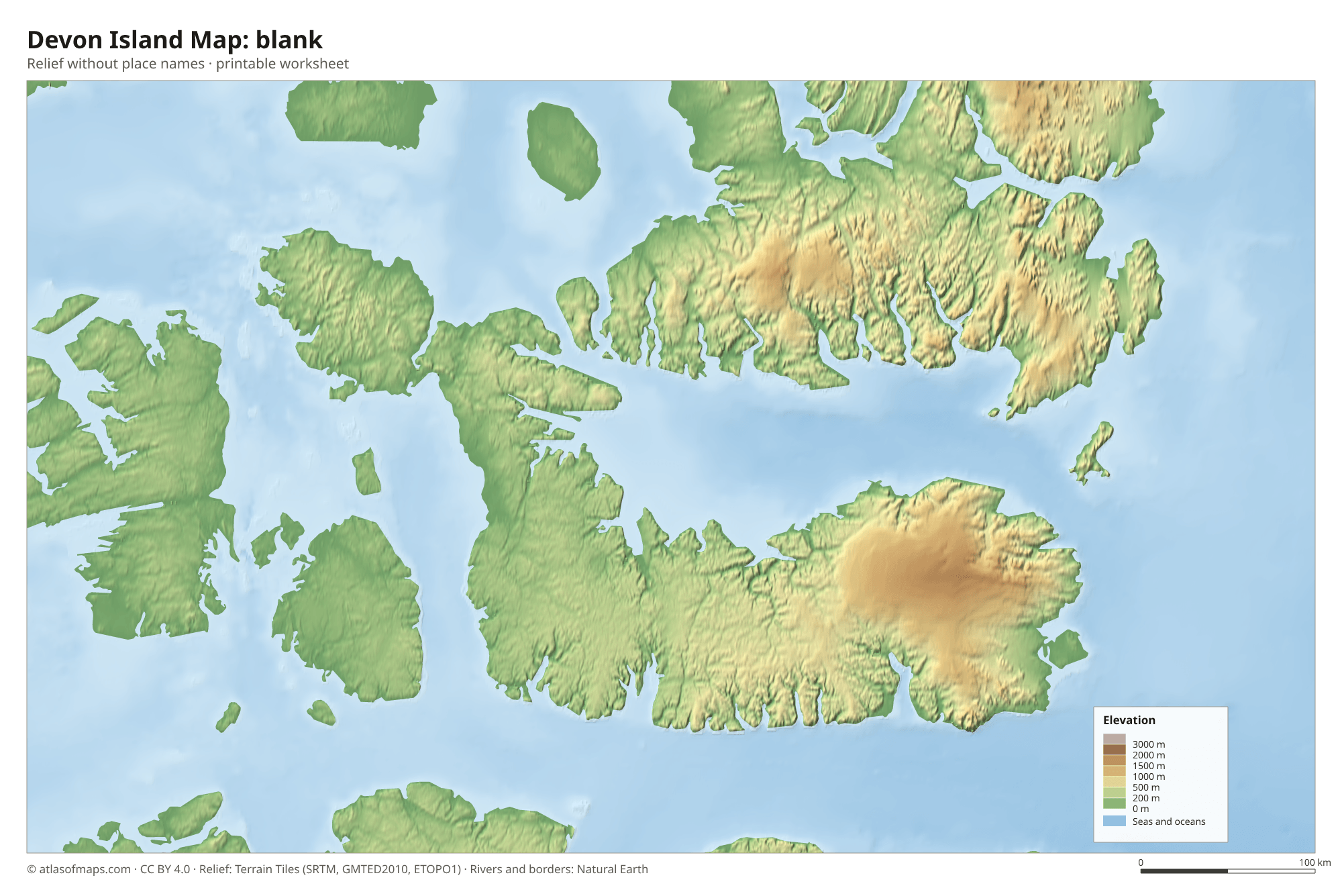 Devon Island Map without names
