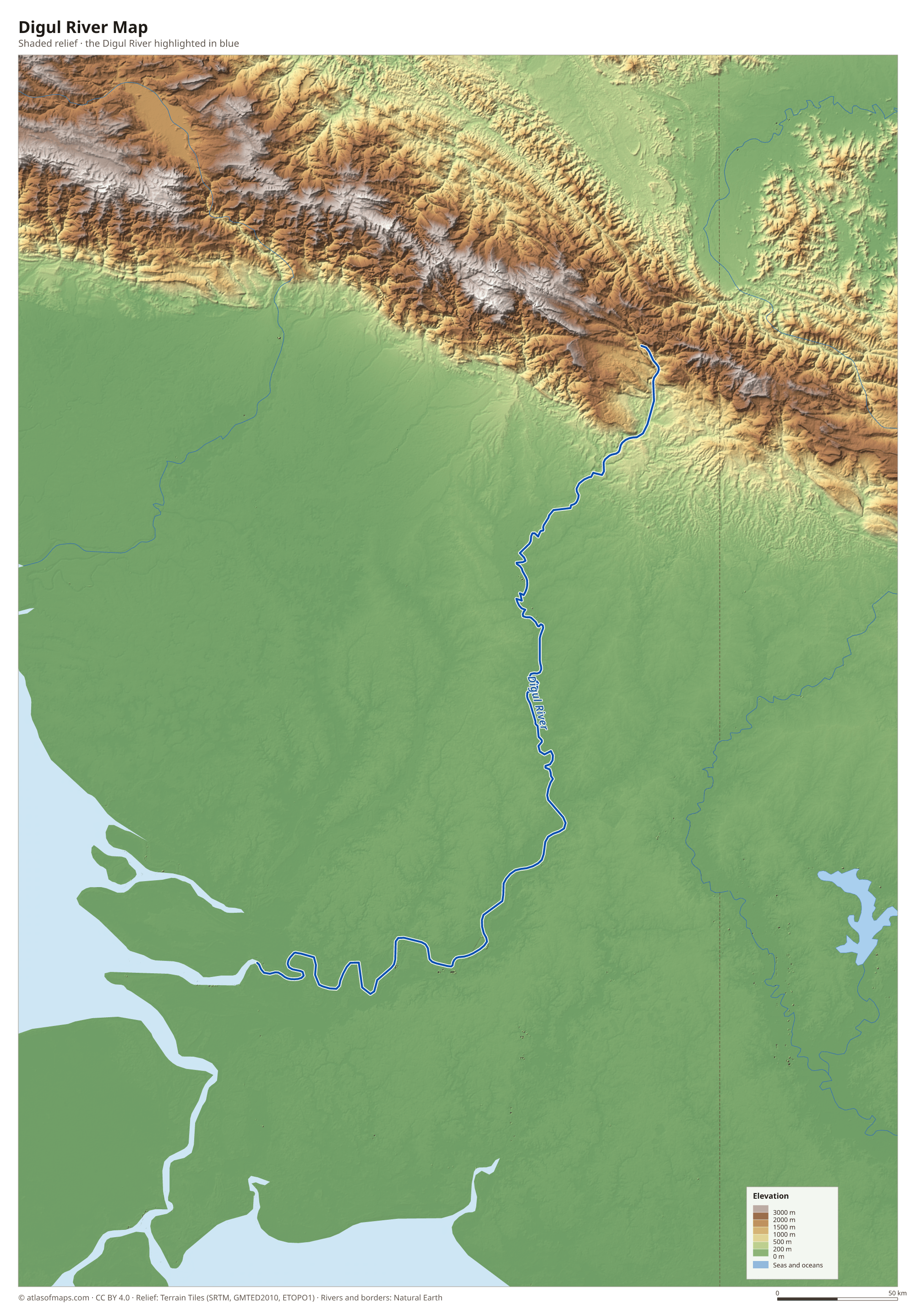 Digul River Map